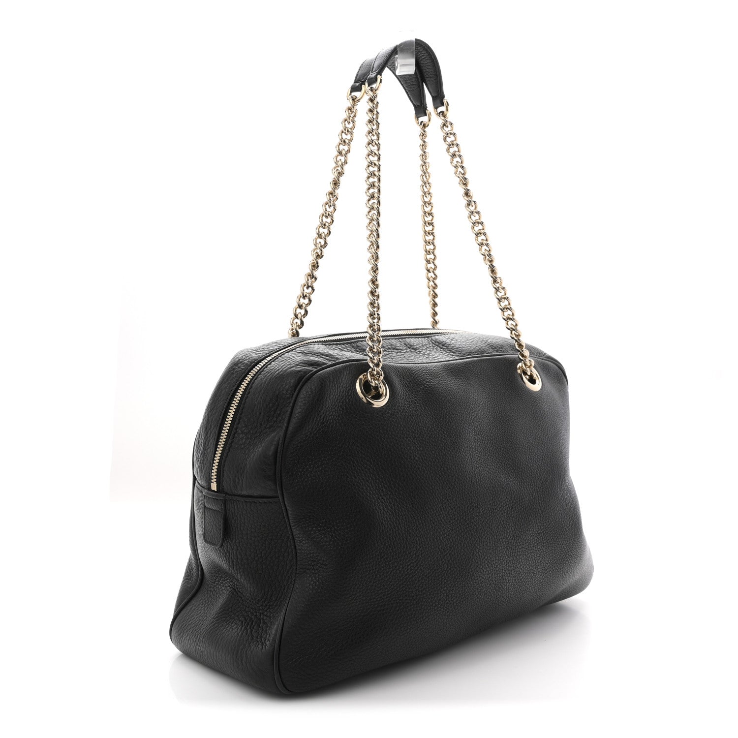 Pebbled Calfskin Medium Soho Bowler Black