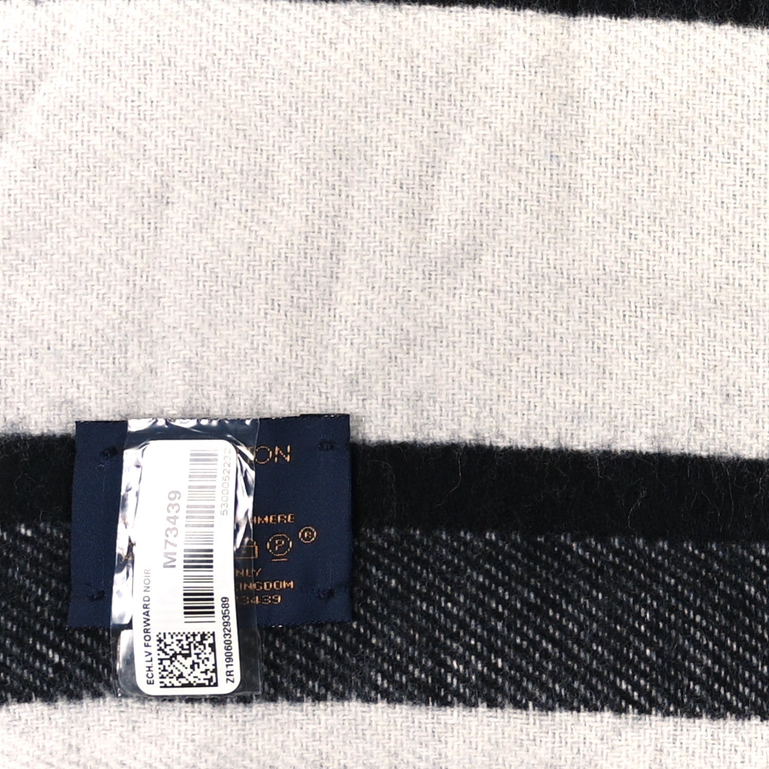 Wool Cashmere LV Forward Scarf Black