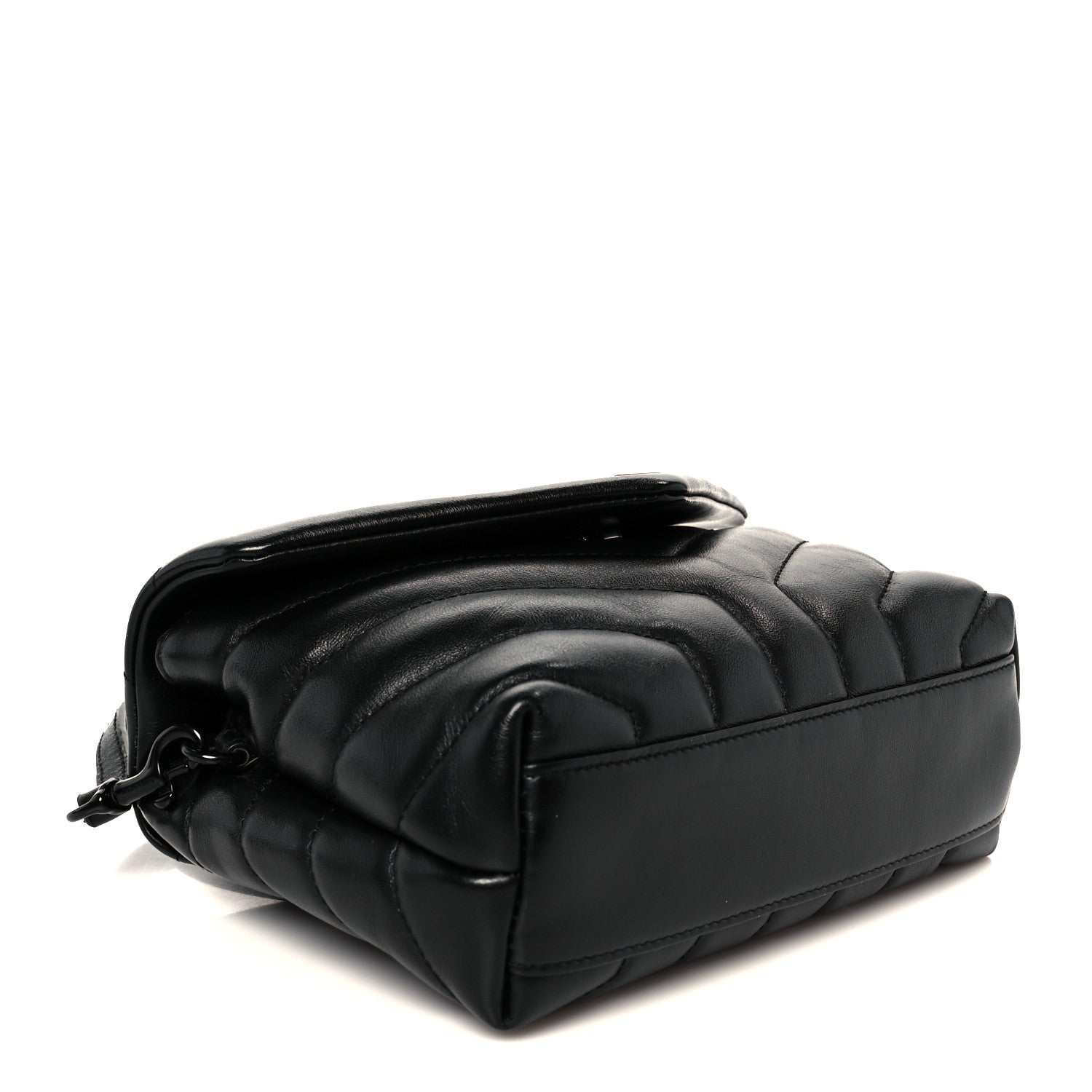 Calfskin Y Quilted Monogram Toy Loulou Crossbody Bag Black
