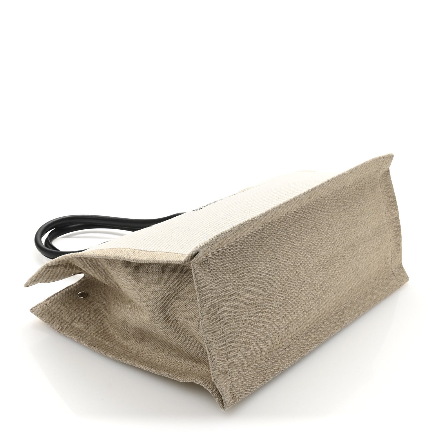 Linen Calfskin Small Rive Gauche Tote Greggio Natural
