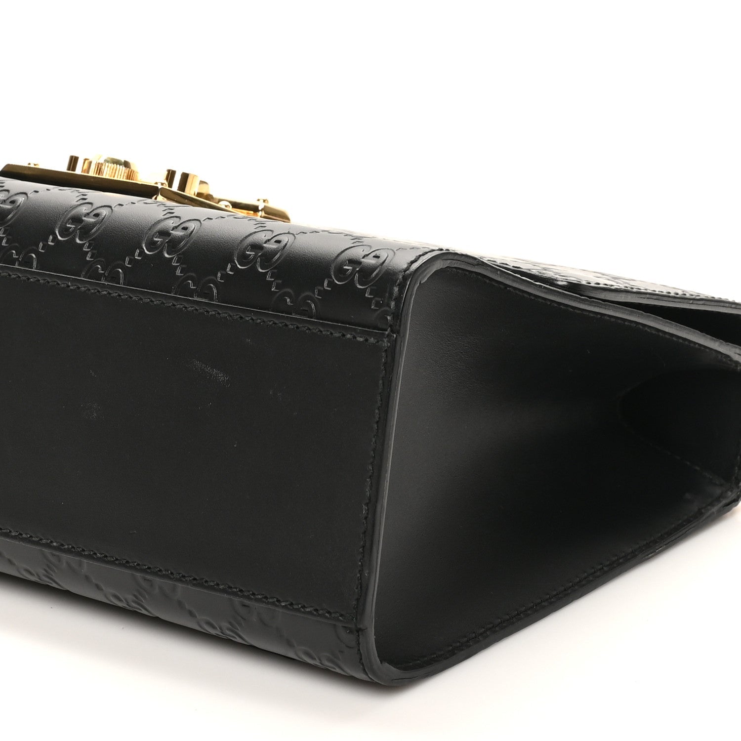 Guccissima Medium Padlock Shoulder Bag Black