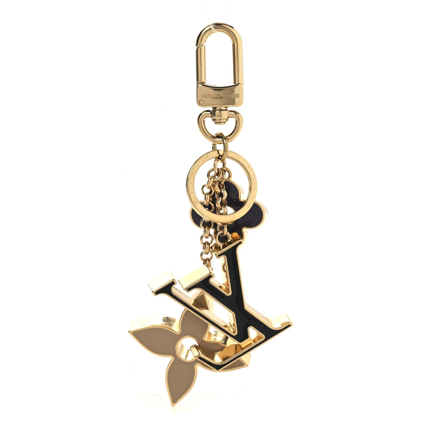 Metal Enamel Fleur De Monogram Bag Charm