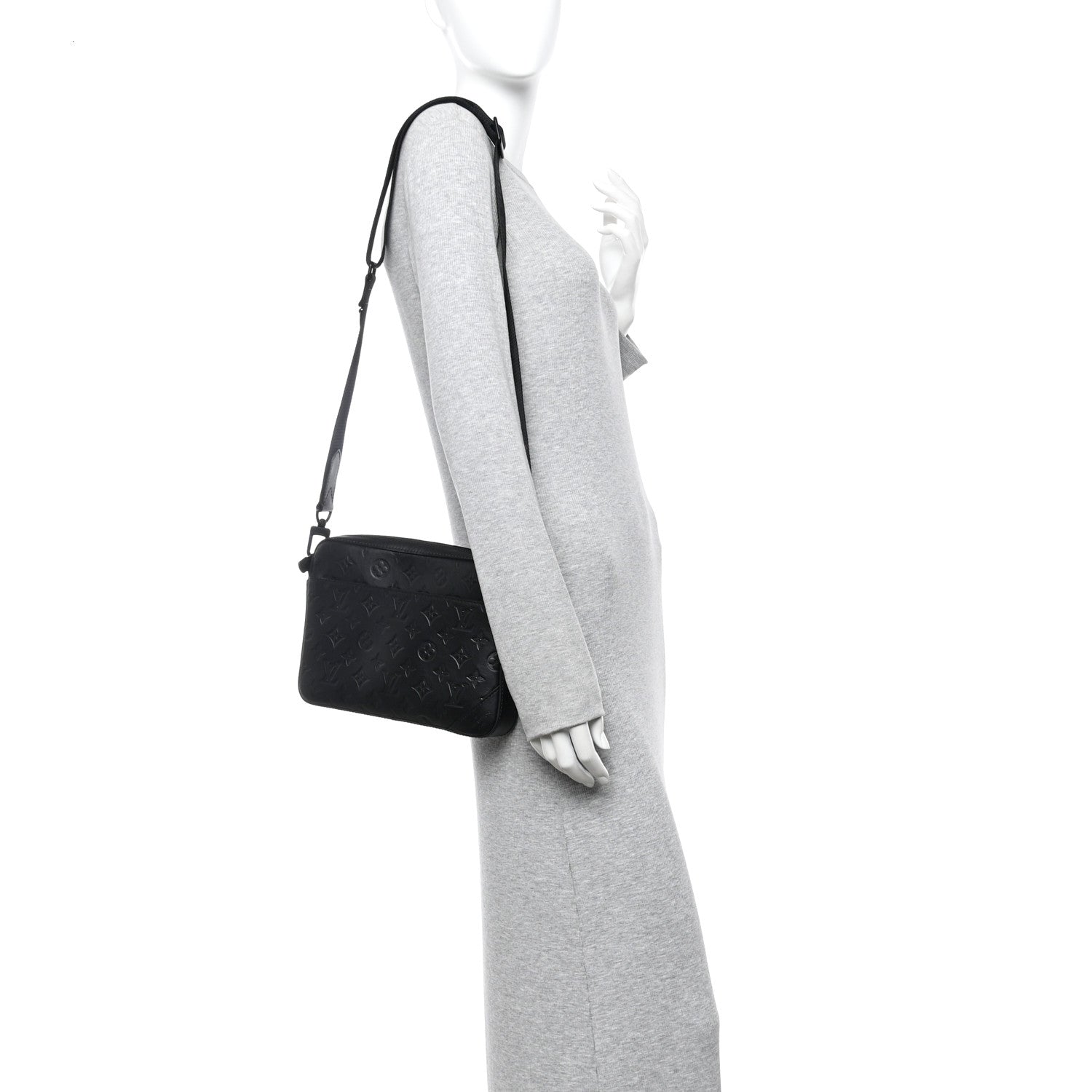 Calfskin Monogram Shadow Duo Messenger Black