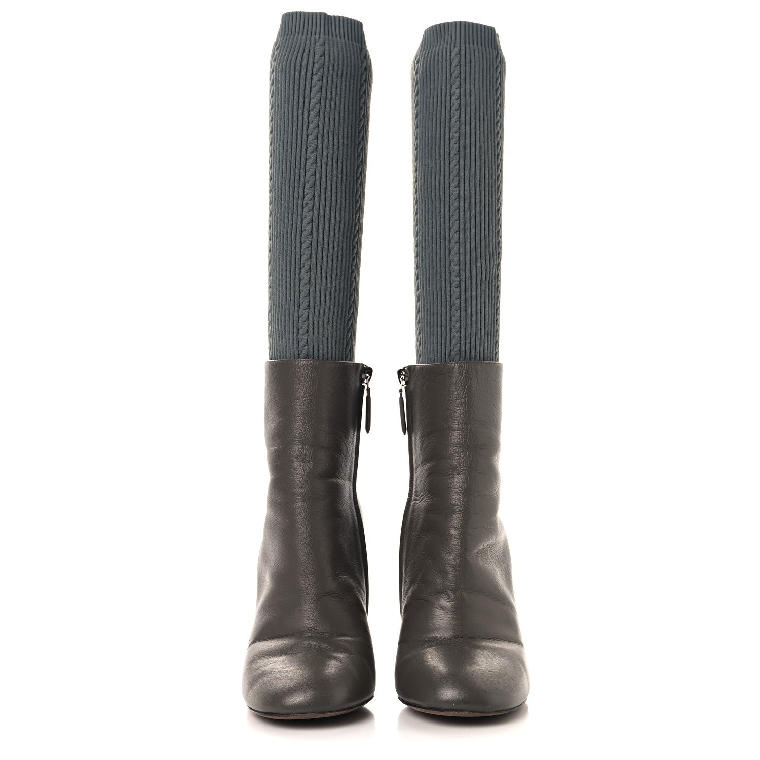 Kangaroo Knit CC Short Booties 37.5 Grey Black
