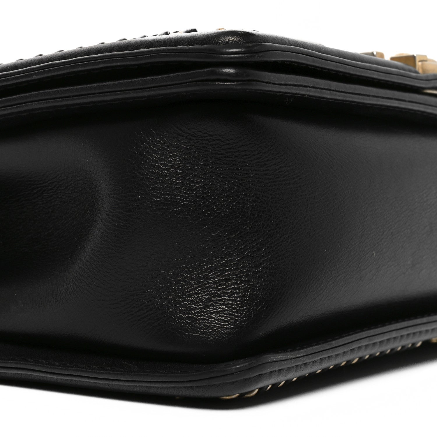Calfskin Quilted Medium Boy Top Handle Flap Black