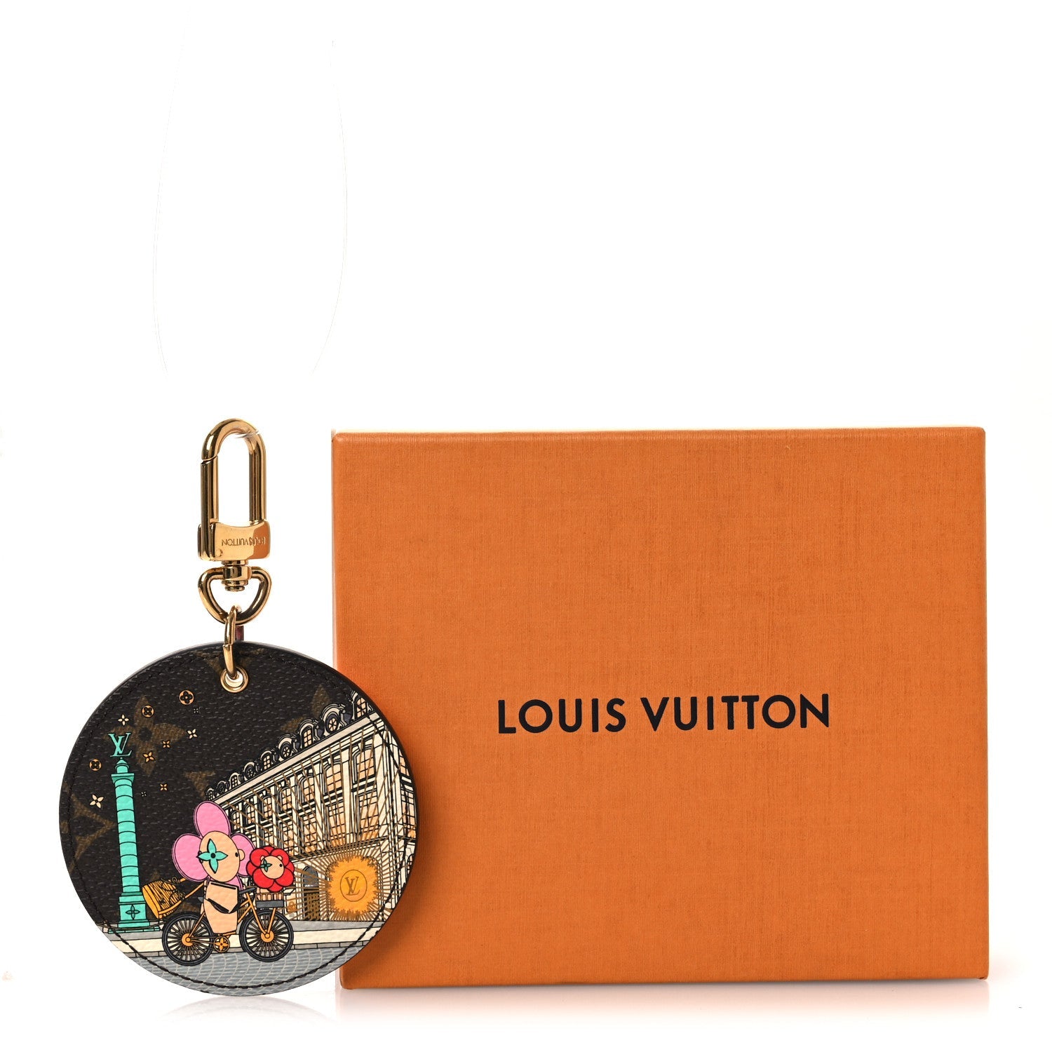 Monogram 2022 Christmas Animation Paris Bag Charm Key Ring Pink