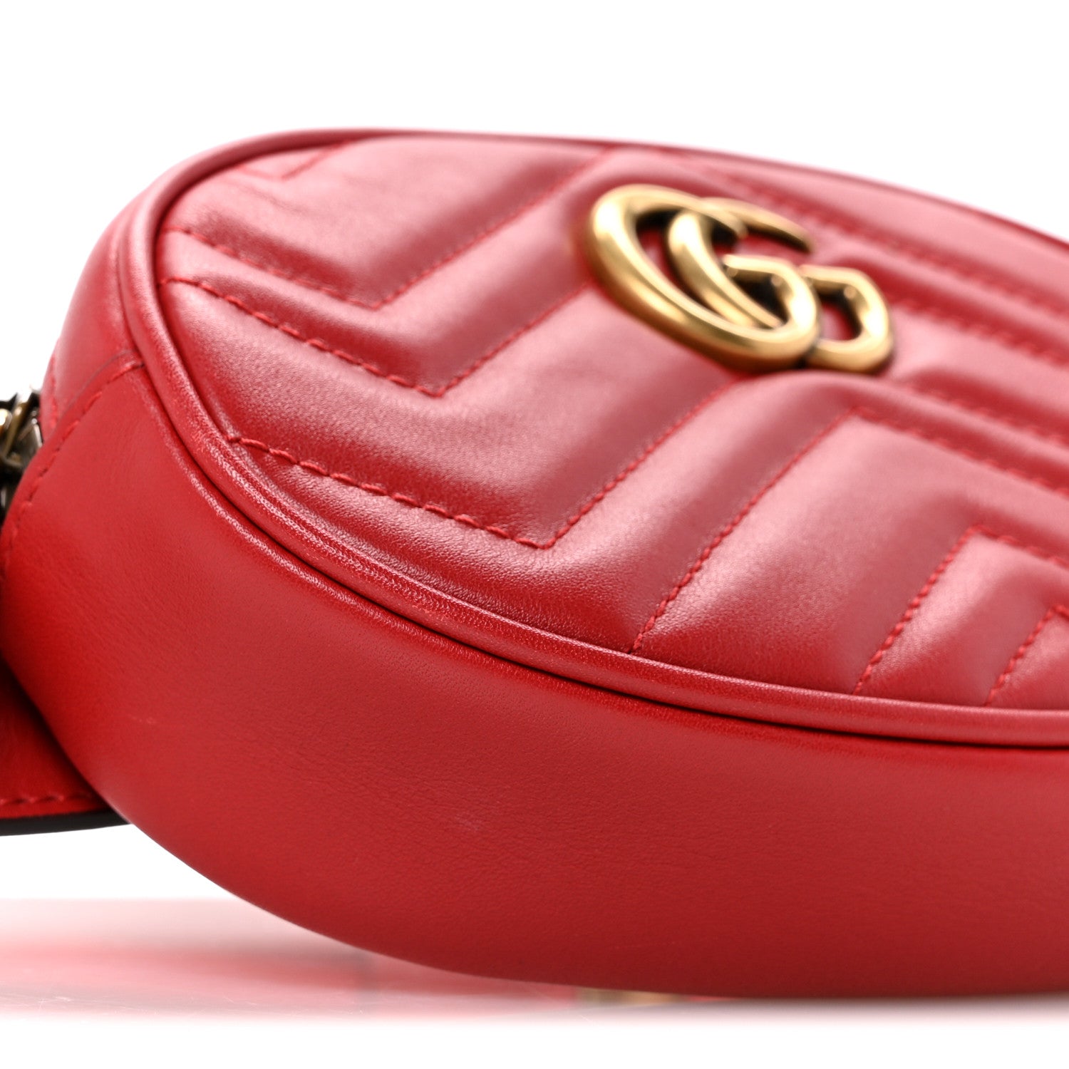 Calfskin Matelasse GG Marmont Belt Bag 85 34 Hibiscus Red