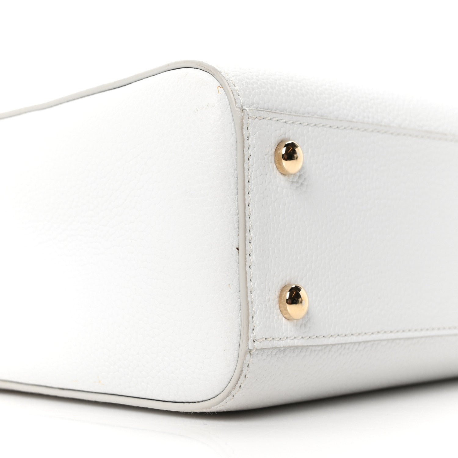 Grained Calfskin Mini Neo Executive Shopper Tote White