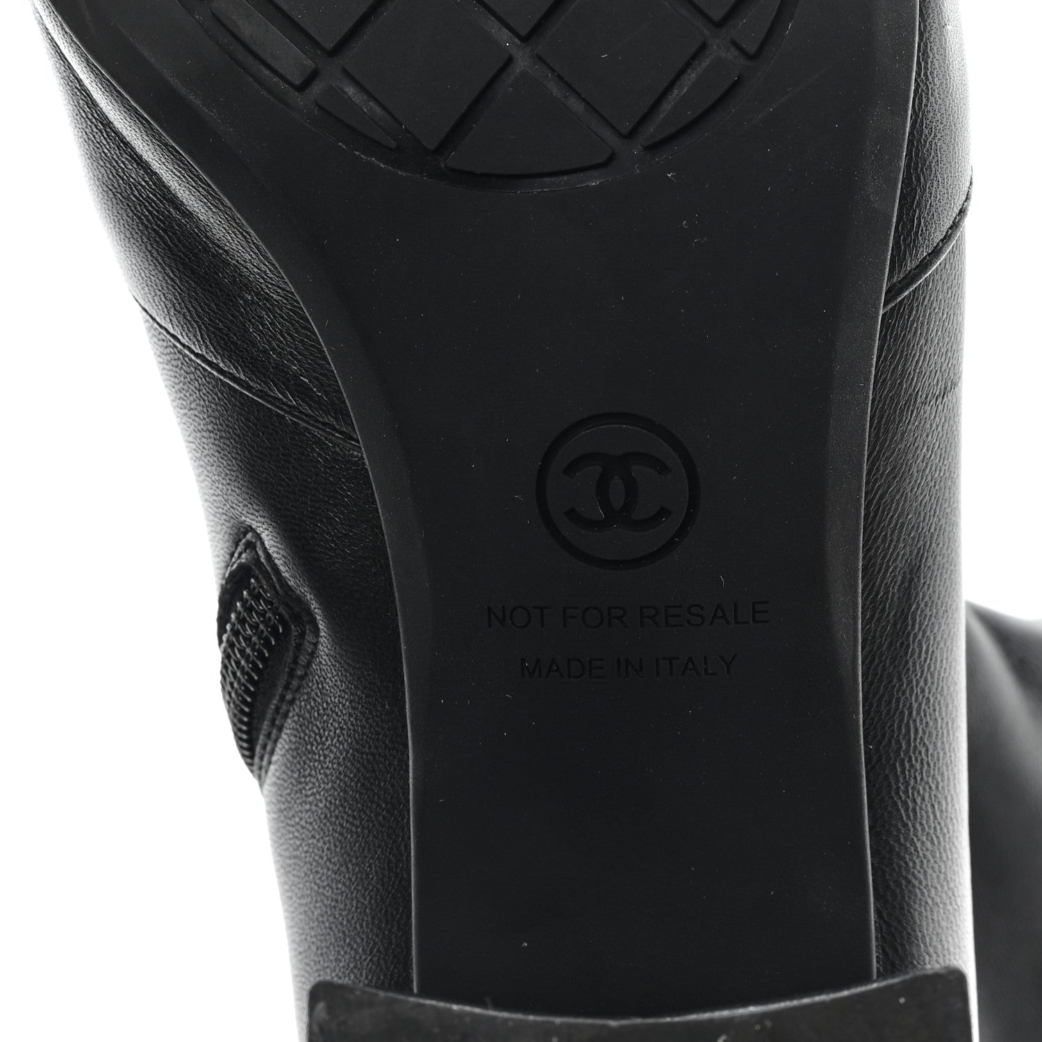 Stretch Lambskin Cap Toe CC Short Boots 39 Black