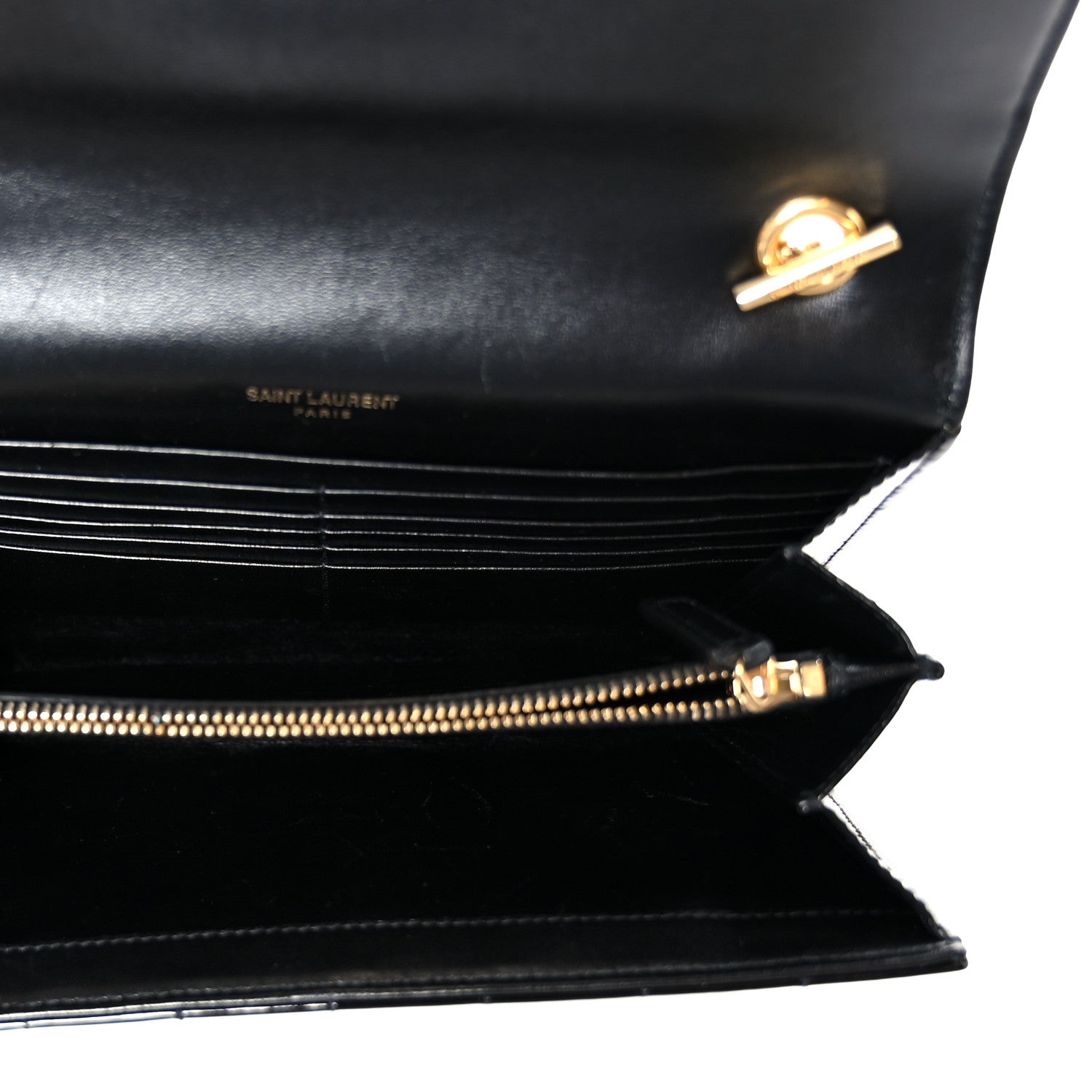 Patent Calfskin Matelasse Monogram Medium Vicky Chain Bag Black