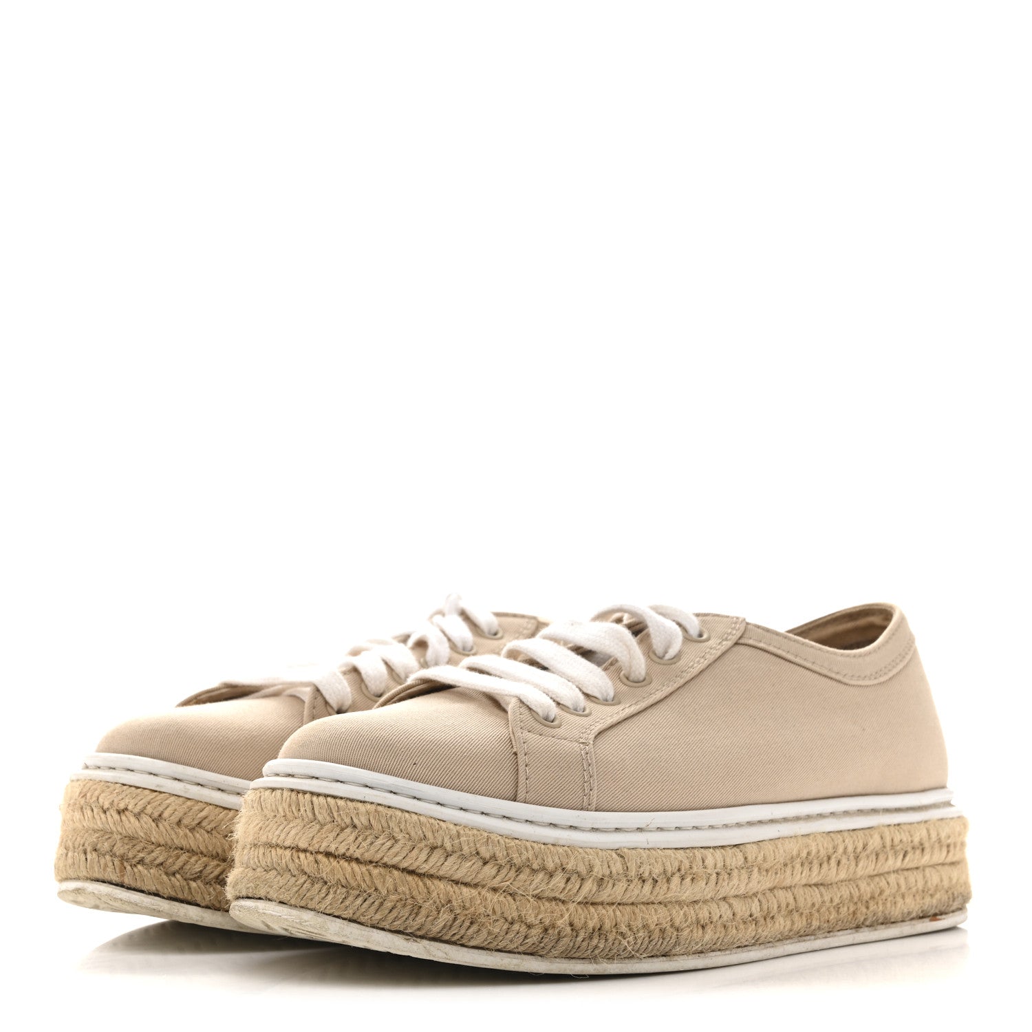 Canvas Gabardine Espadrille 45mm Platform Sneakers 37.5 Corda
