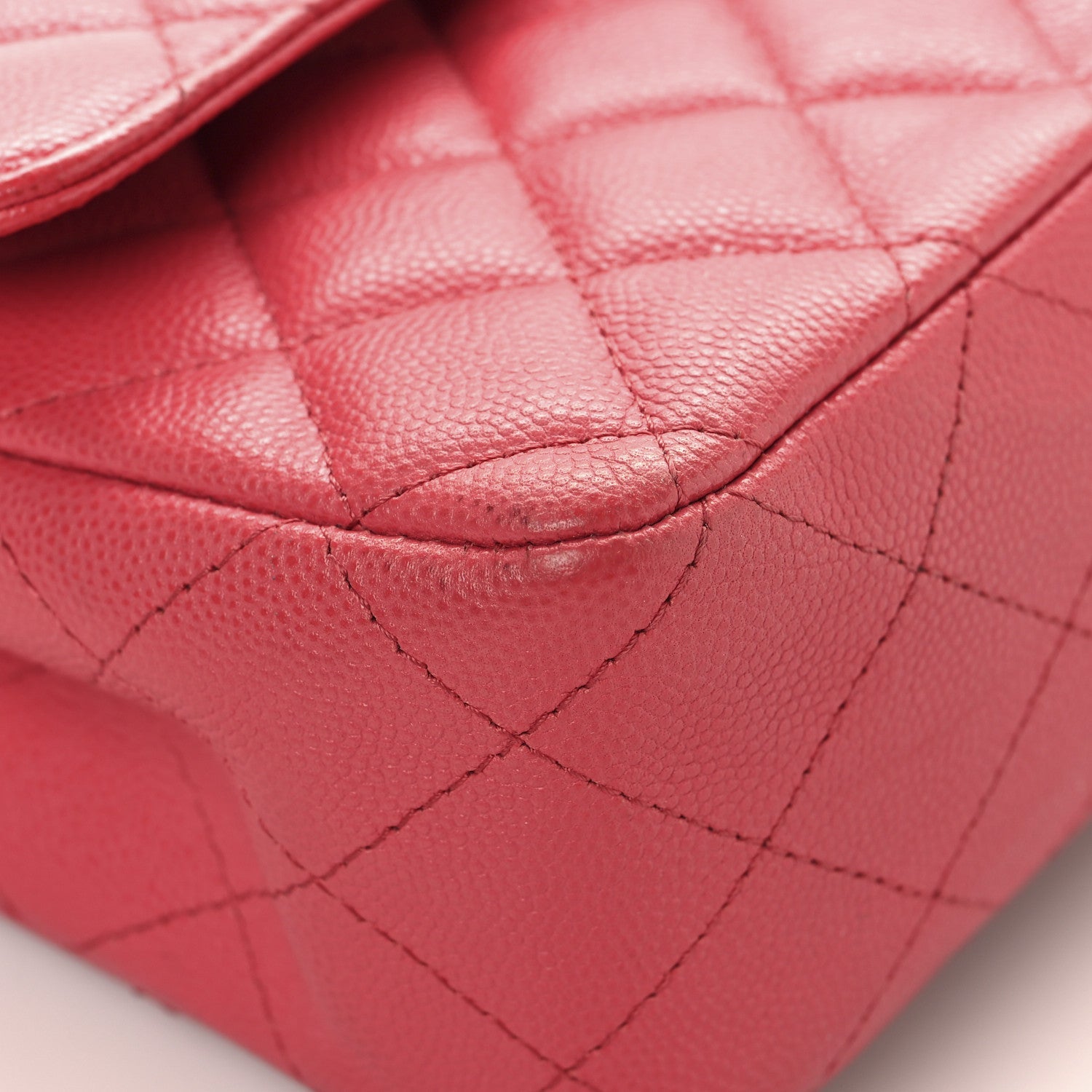Caviar Quilted Medium Double Flap Pink