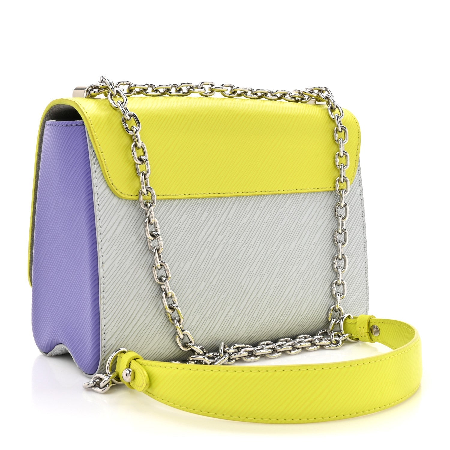 Epi Twist Shoulder Bag MM Purple Yellow Grey