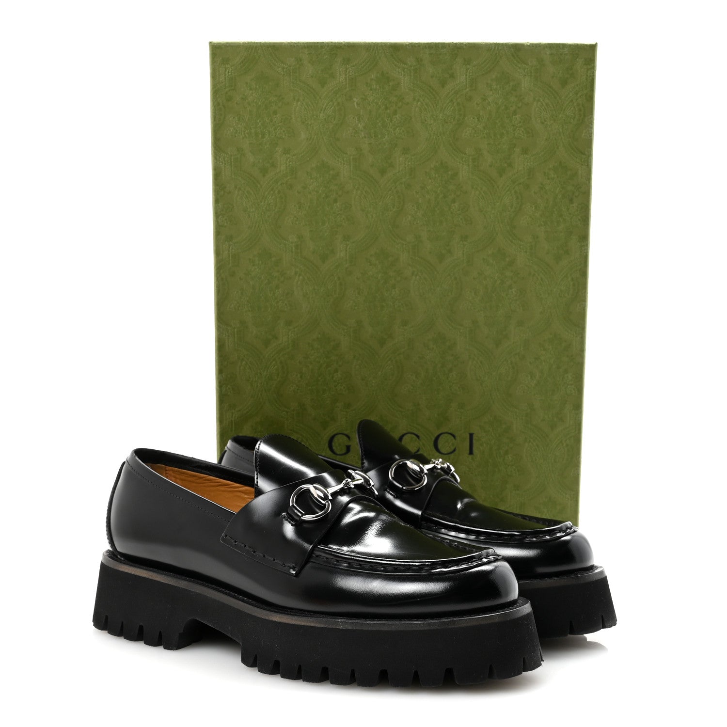 Cordovan Lux Womens Horsebit 45mm Platform Loafers 39 Black