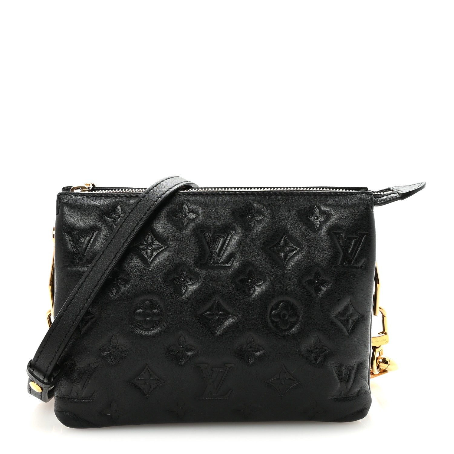 Lambskin Embossed Monogram Coussin BB Black