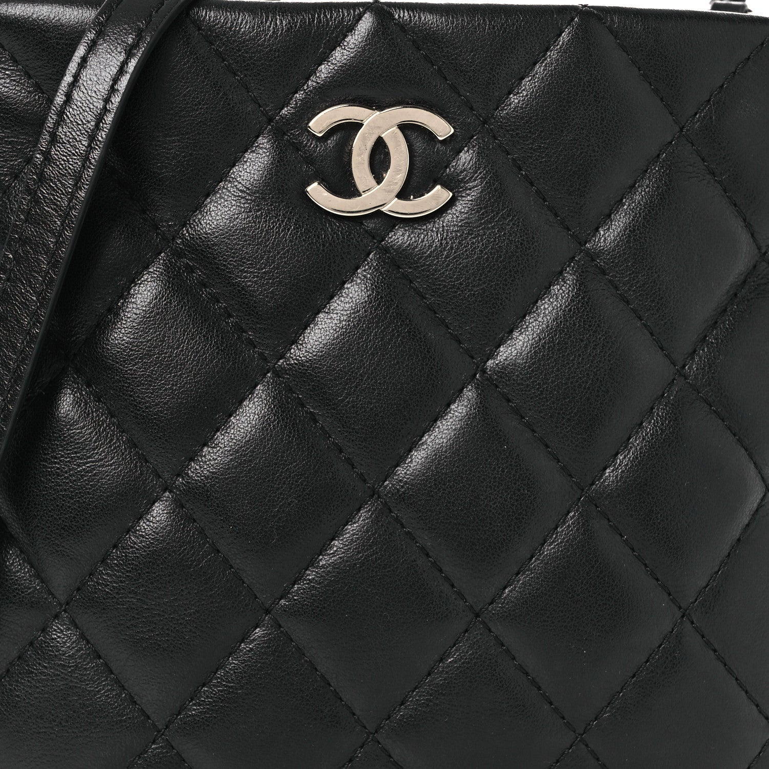 Calfskin Quilted Crossbody Bag Black