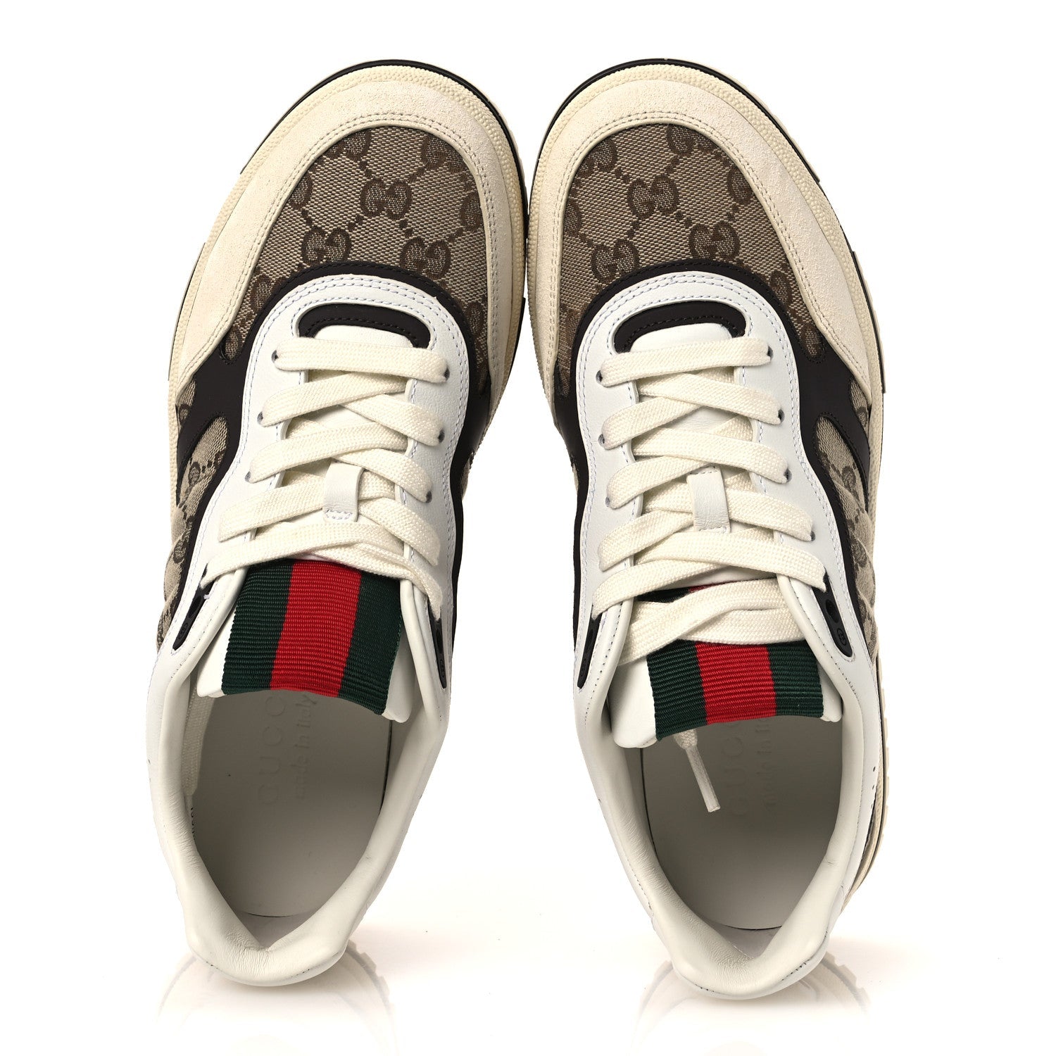 Monogram Suede Re-Web Sneakers 6 Ivory Beige Ebony