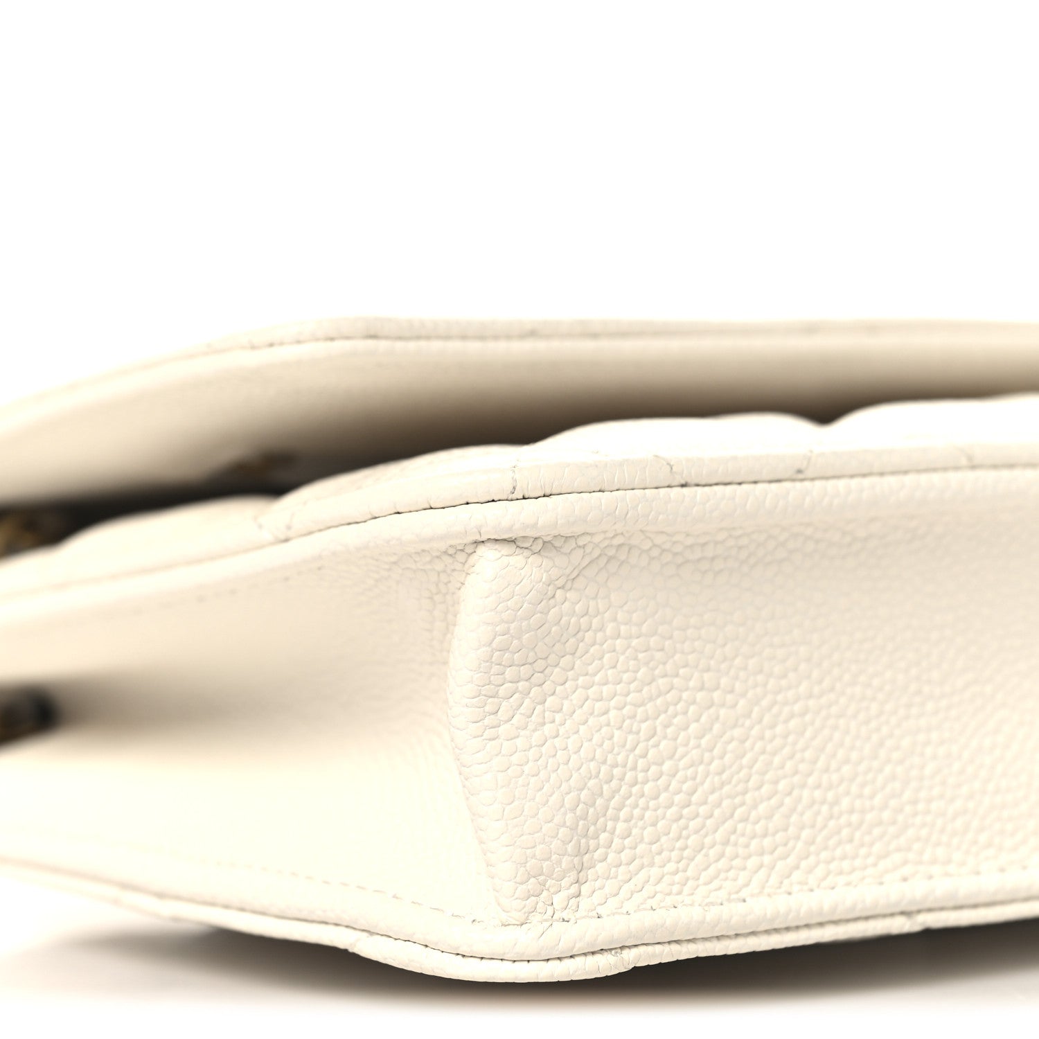 Caviar Quilted Wallet On Chain WOC White