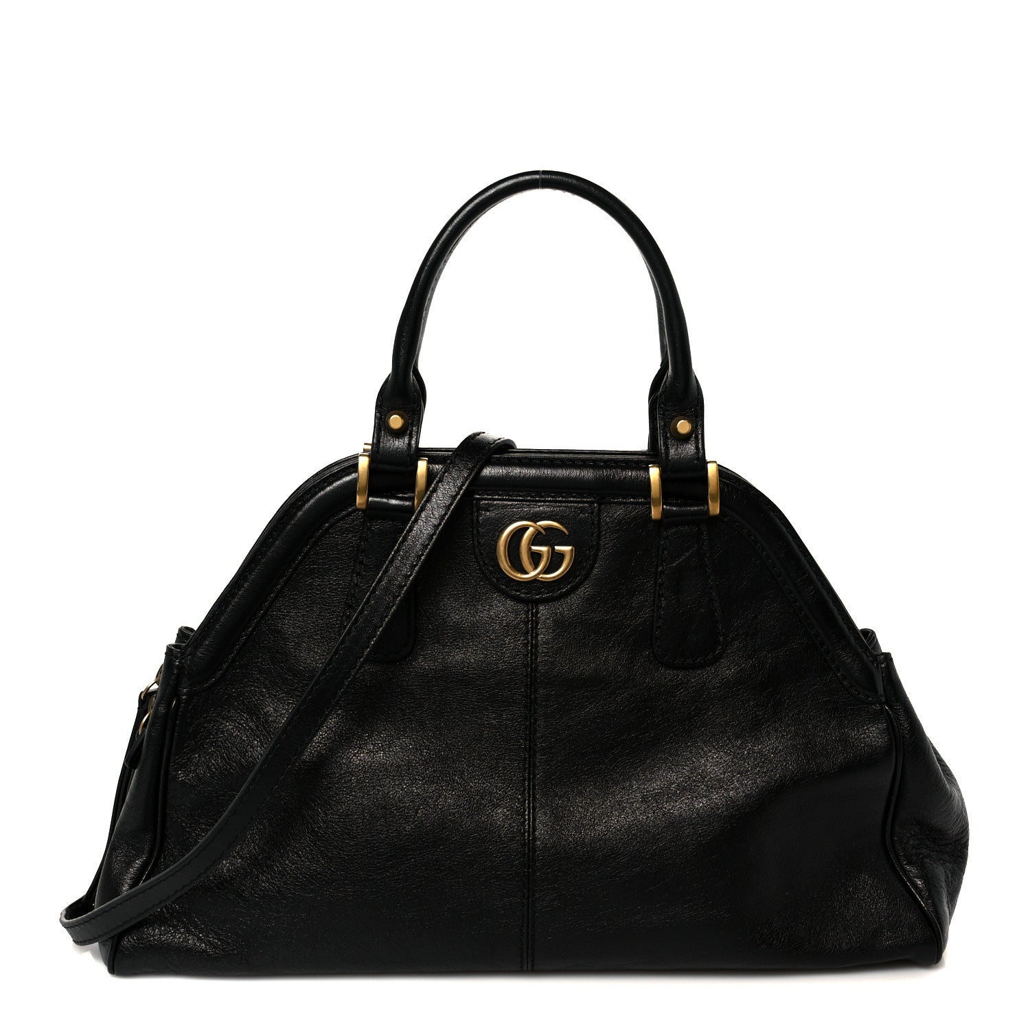 Calfskin Medium Re(Belle) Top Handle Bag Black