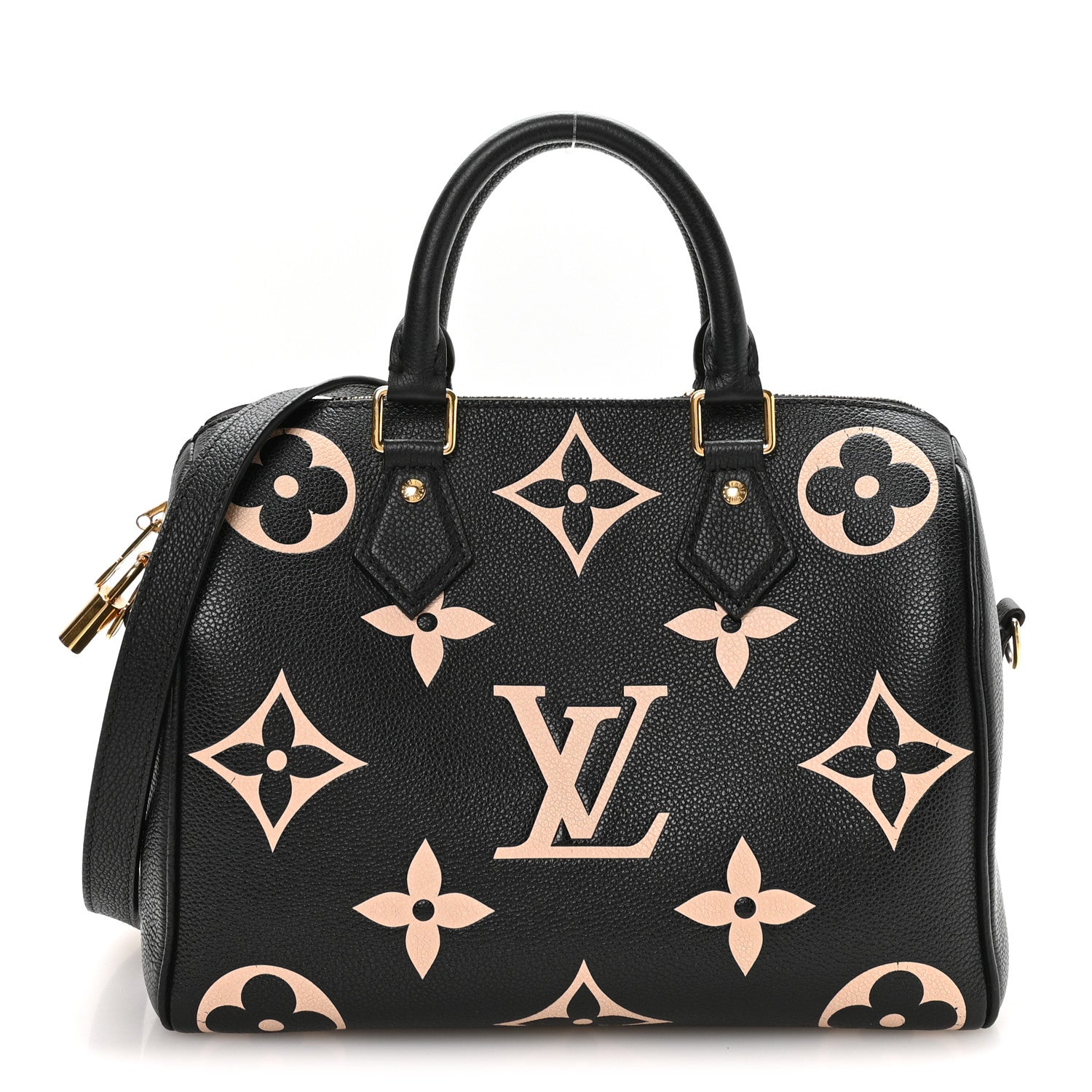 Empreinte Monogram Giant Speedy Bandouliere 25 Black Beige