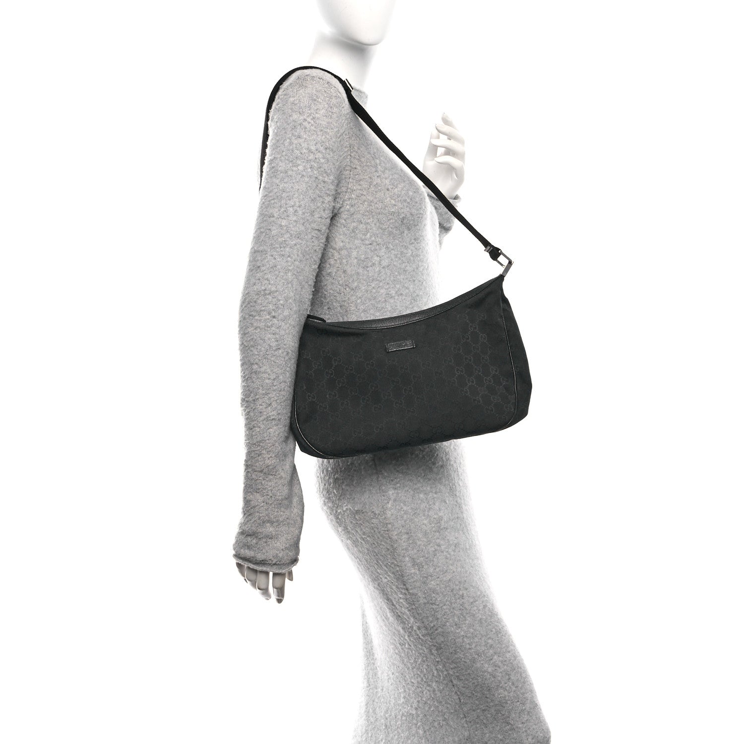 Monogram Medium Half Moon Hobo Black