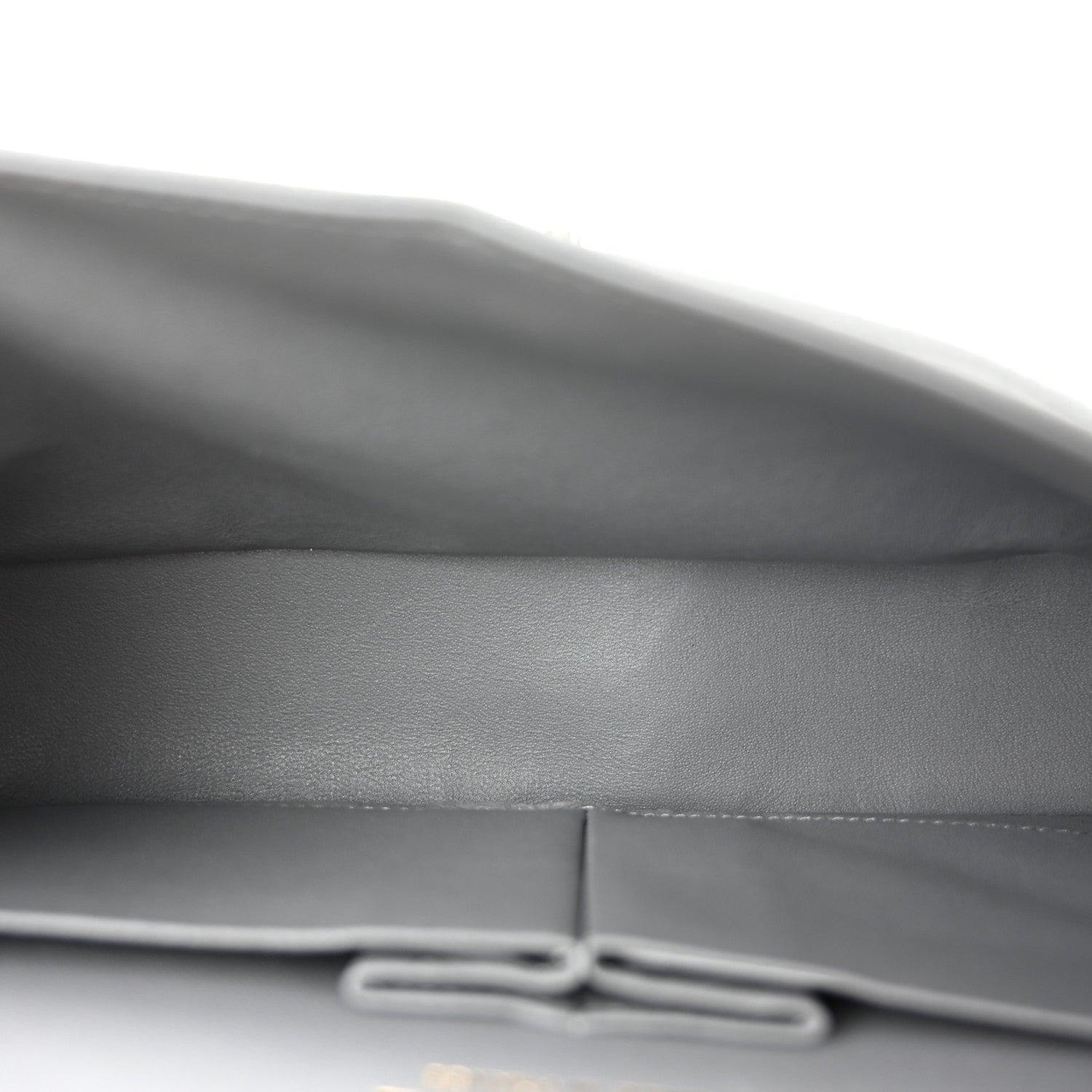 Caviar Quilted Medium Double Flap Grey
