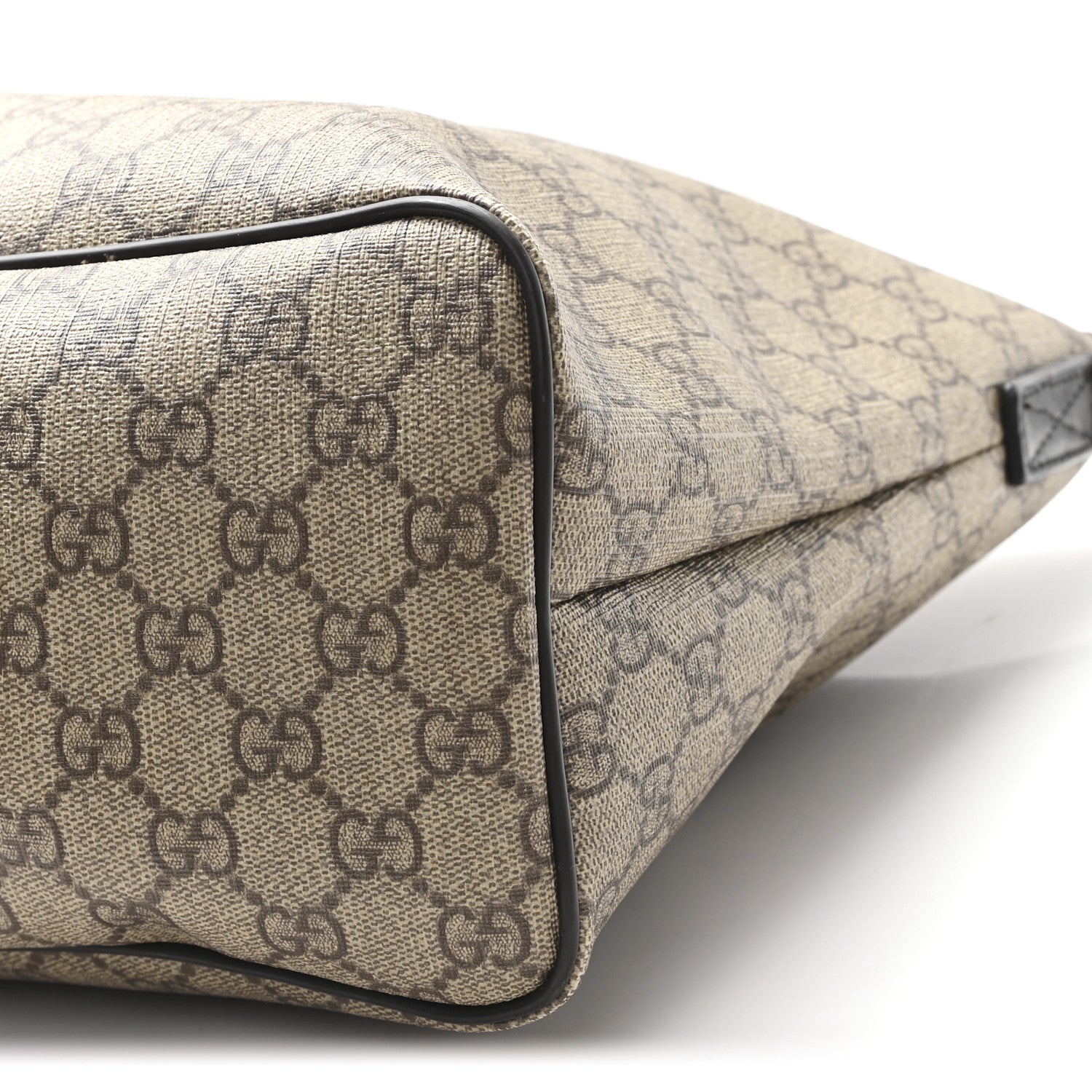 GG Supreme Monogram Medium Zippered Tote Dark Brown