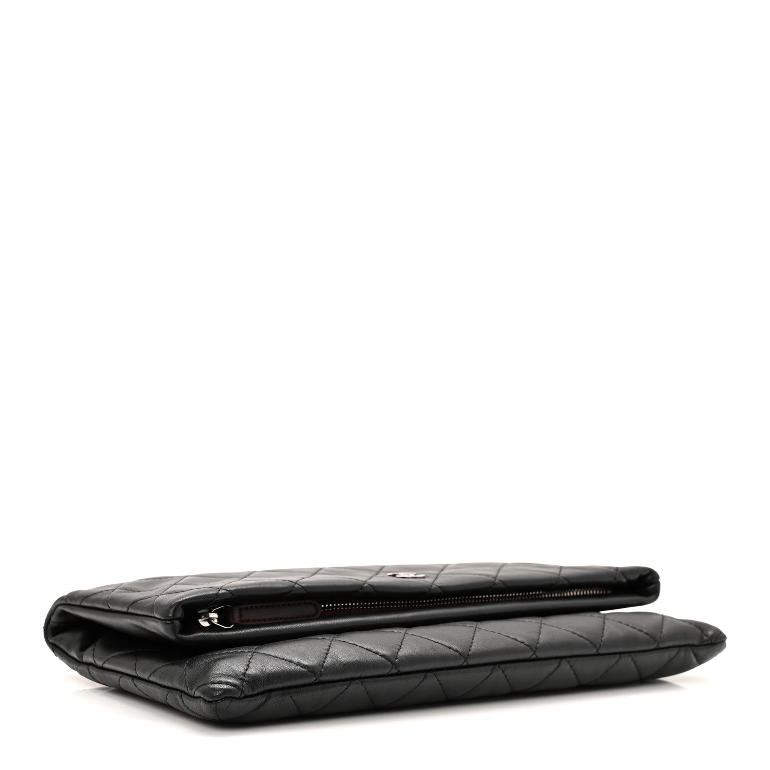 Lambskin Quilted CC Beauty Clutch Black