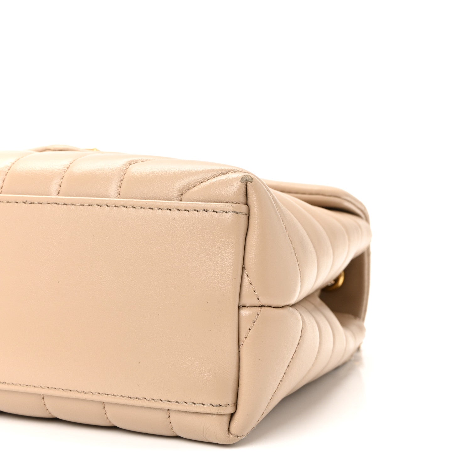 Calfskin Y Quilted Monogram Small Loulou Chain Satchel Dark Beige
