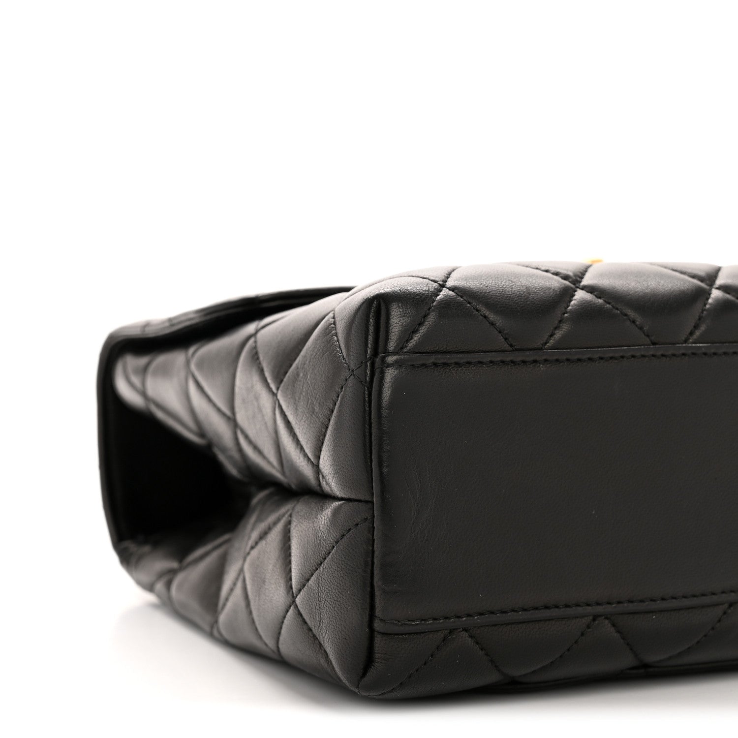 Lambskin Quilted Medium Kelly Flap Bag Black