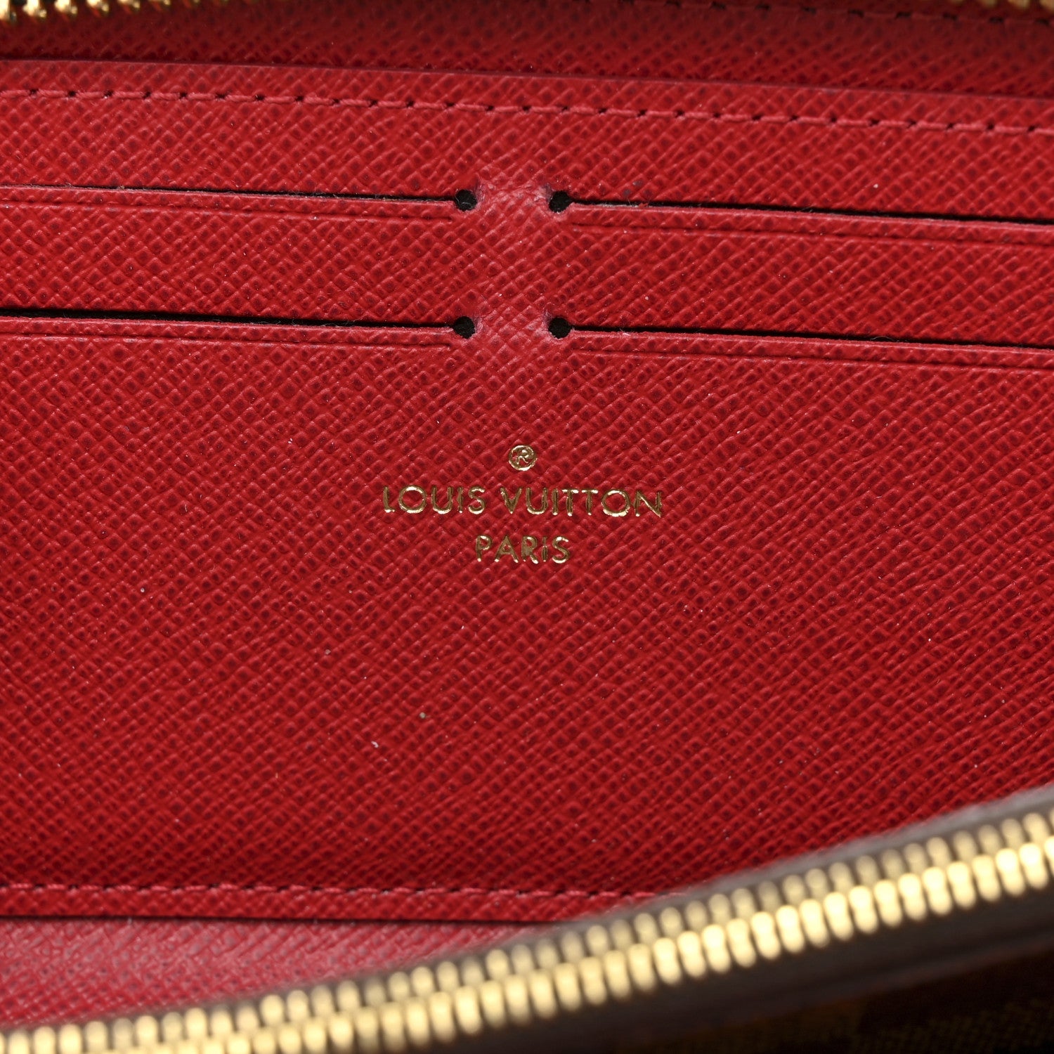 Damier Ebene Clemence Wallet Cherry