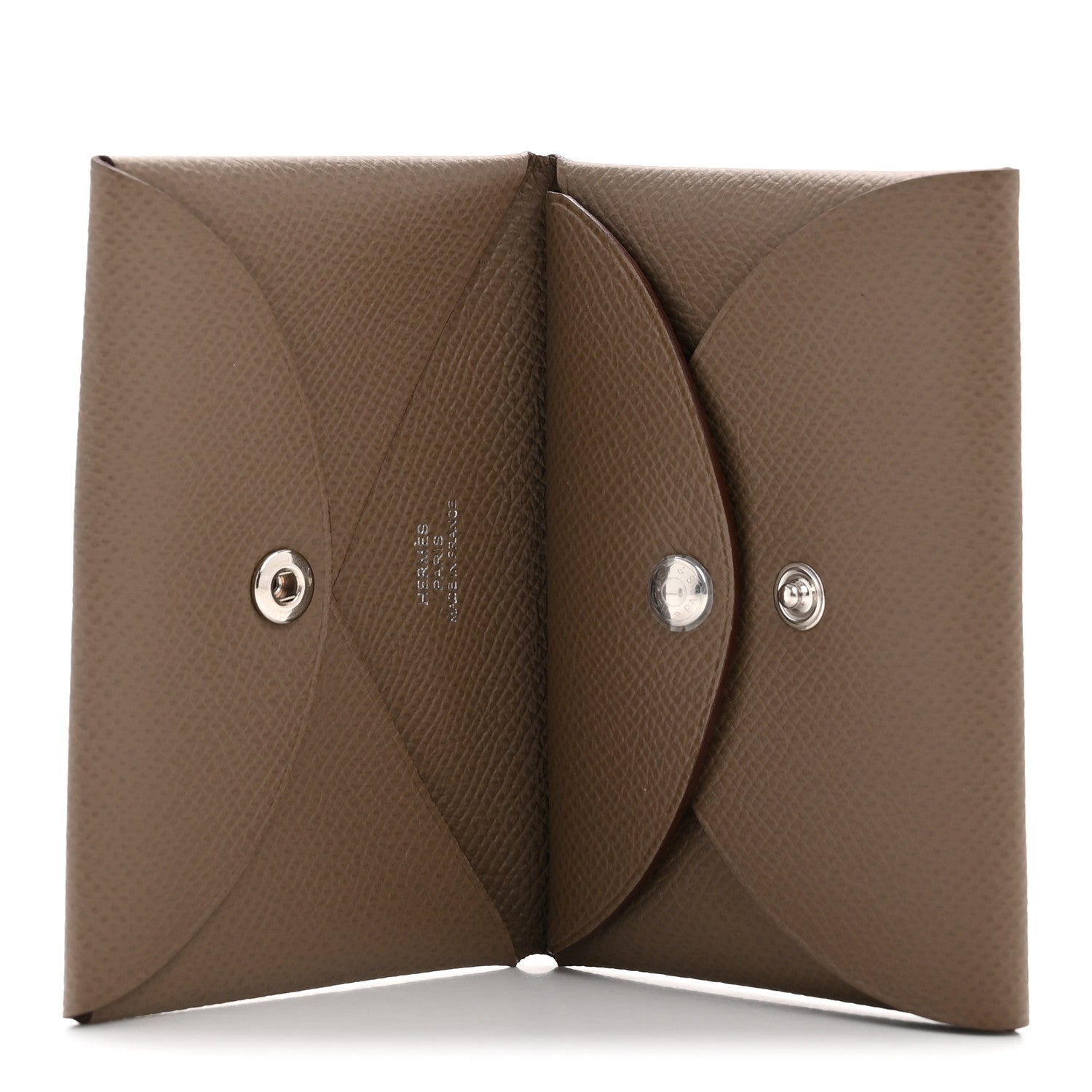 Epsom Calvi Duo Card Case Etoupe