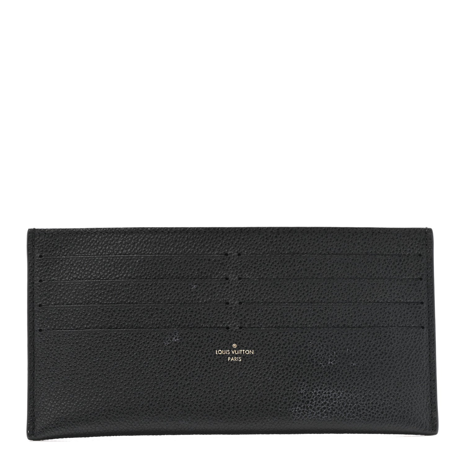 Calfskin Felicie Chain Wallet Card Holder Insert Black