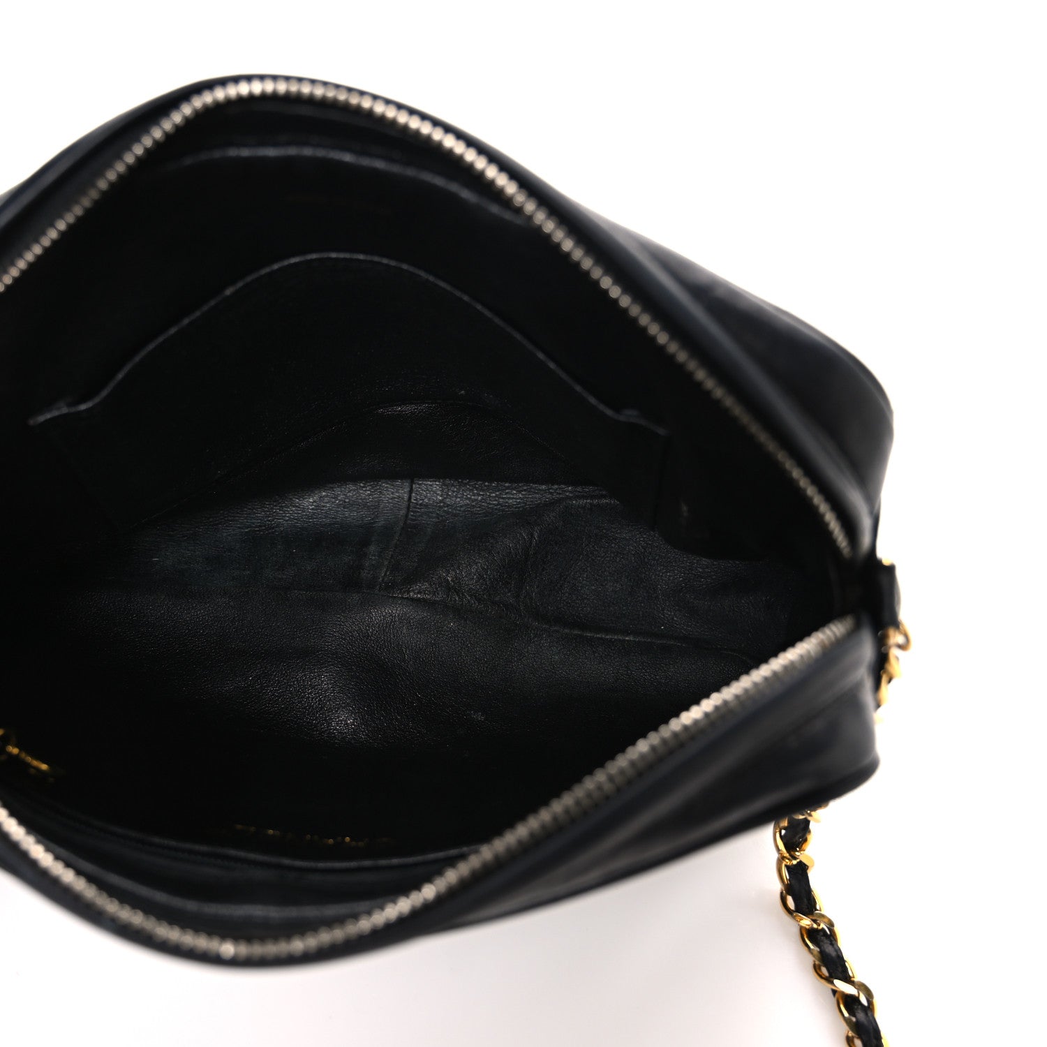 Lambskin Quilted CC Tassel Camera Case Black