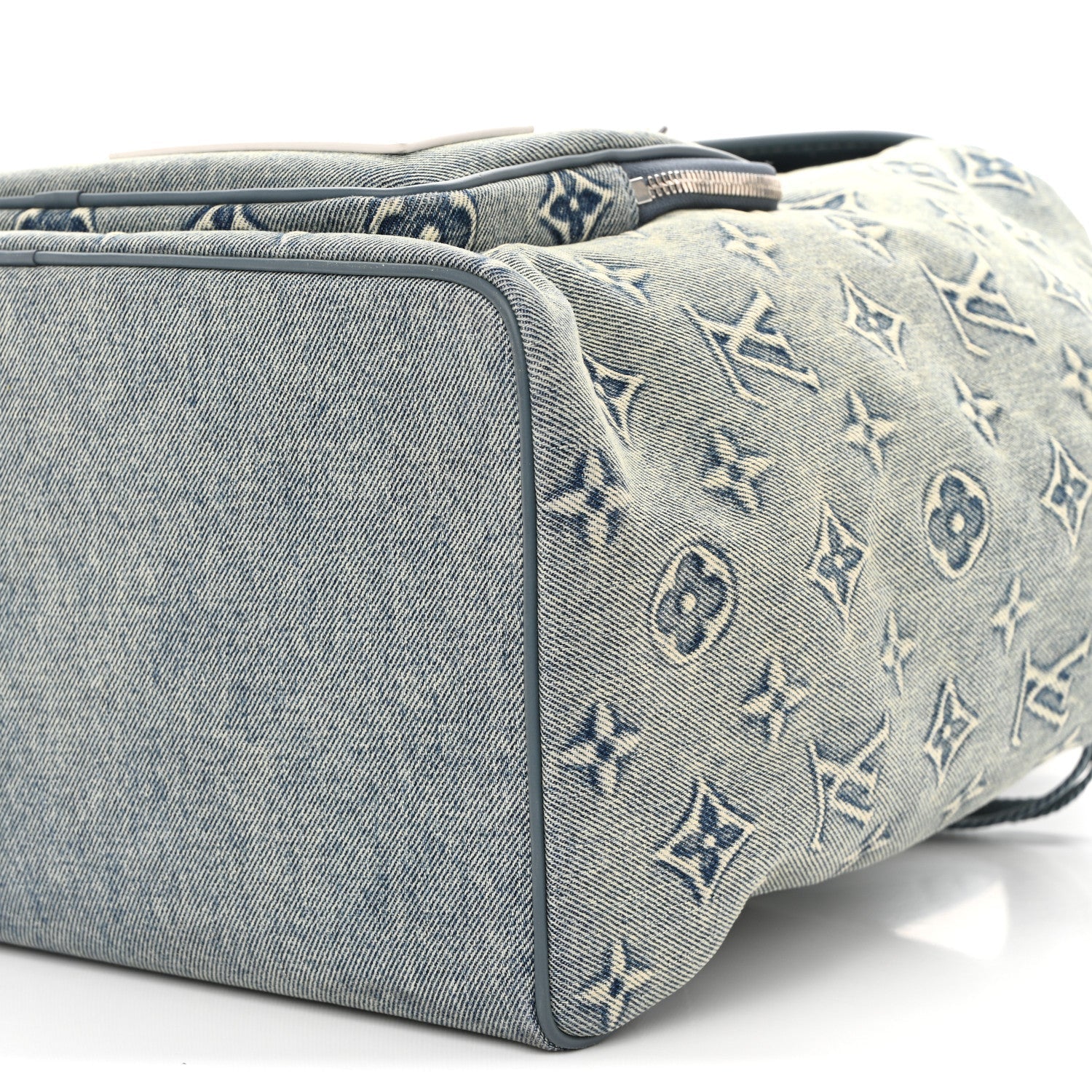 Monogram Denim Washed 3D Montsouris Backpack Blue