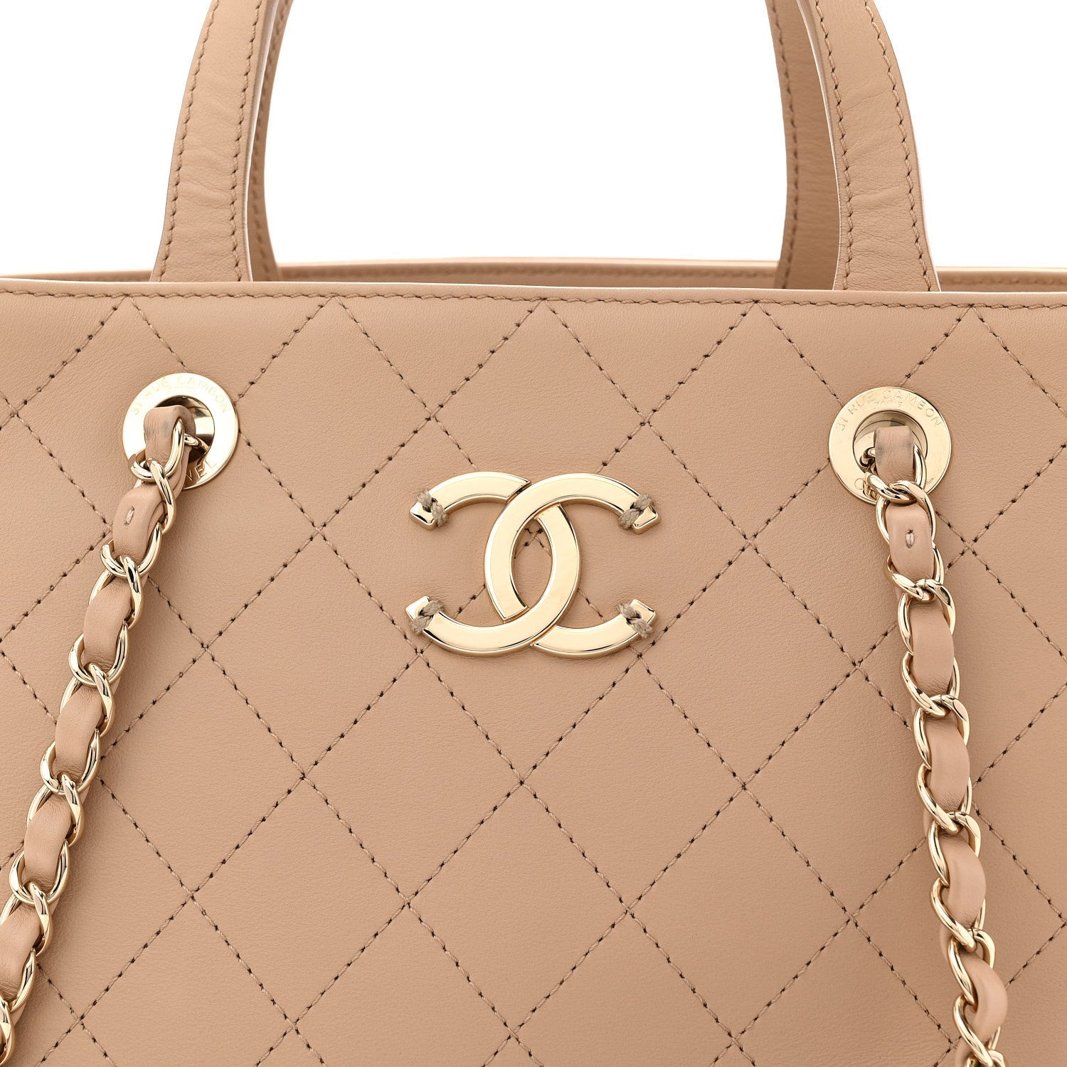 Calfskin Large Serial Shopper Tote Beige