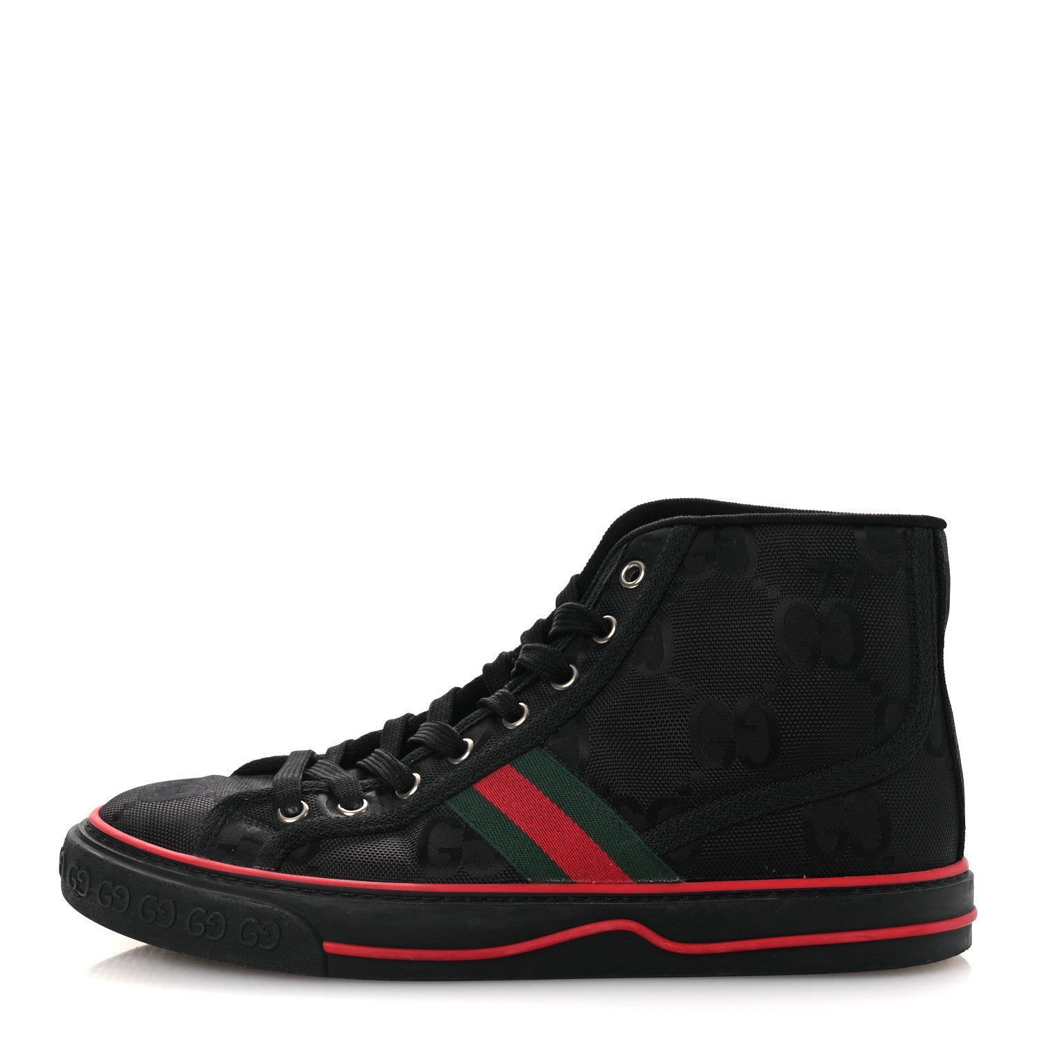 Econyl Nylon Web Monogram Off The Grid Womens 1977 Tennis High Top Sneakers 39 Black