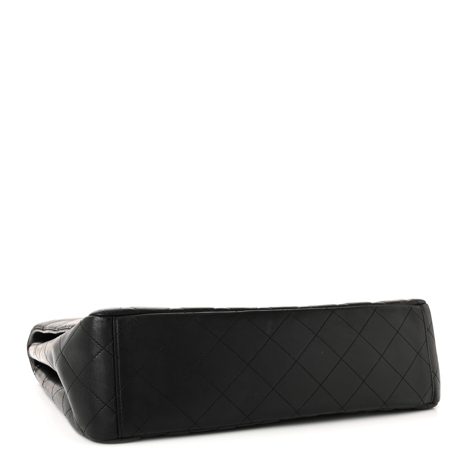 Lambskin Quilted Maxi Single Flap Black