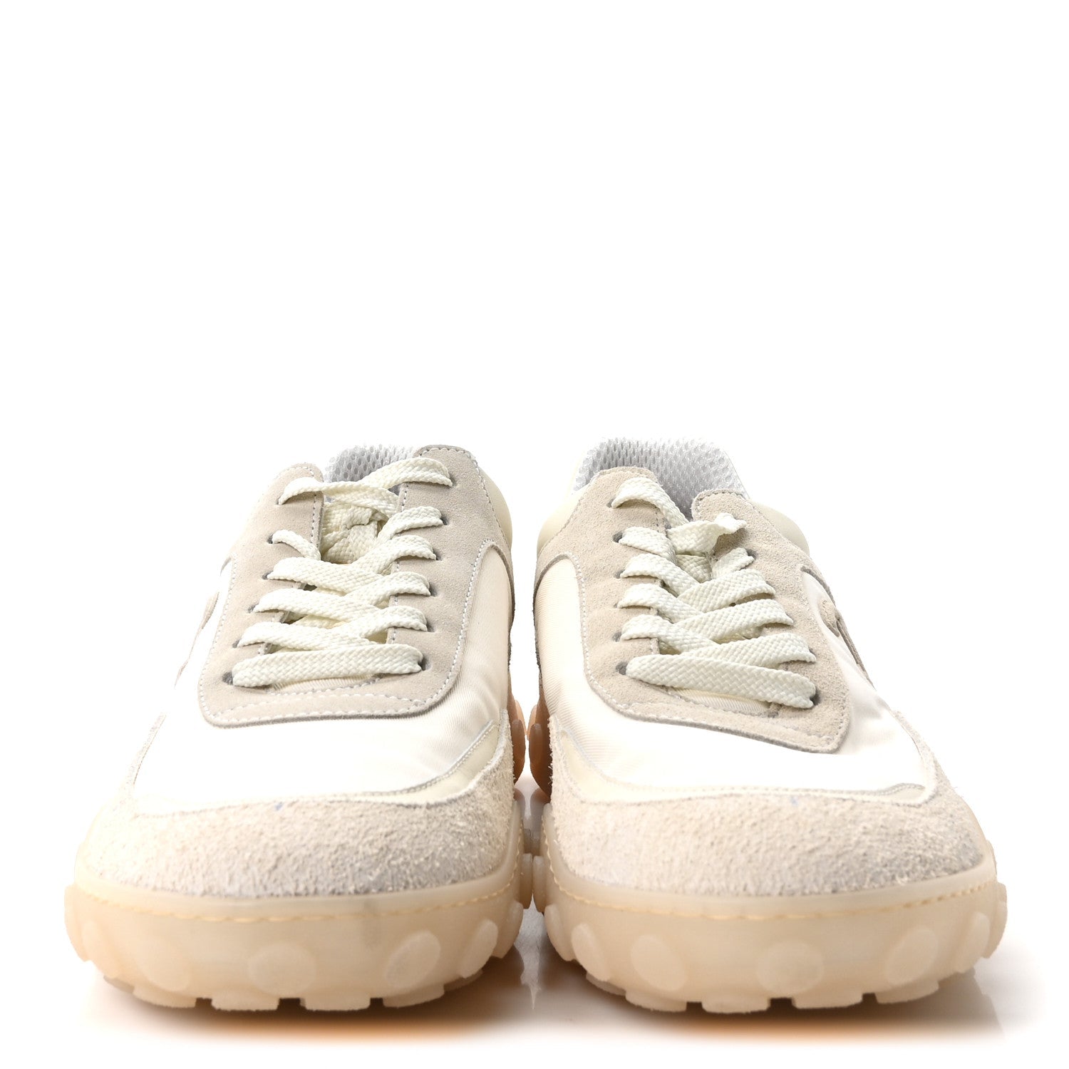 Mixed Fibers Suede Calfskin Womens CC Sneakers 41 Ivory