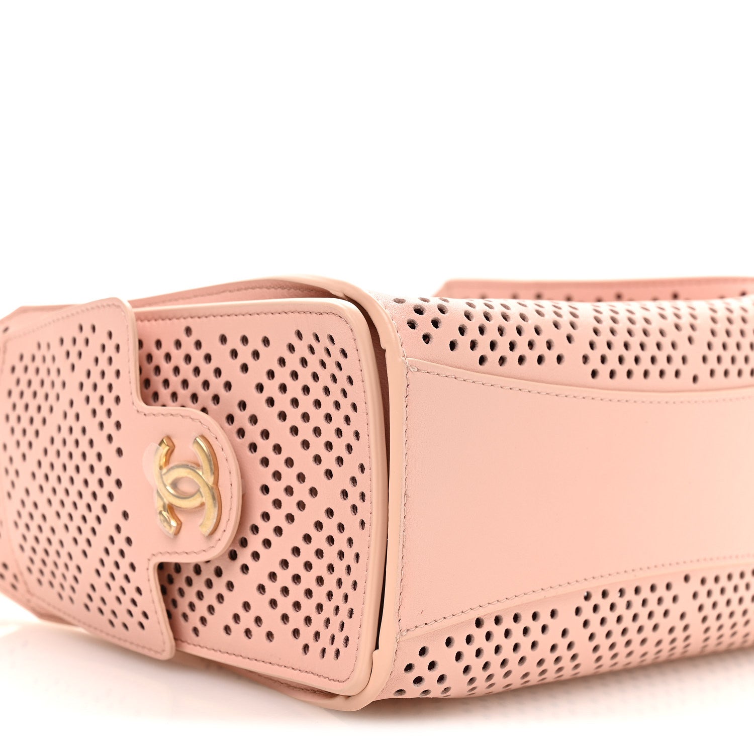 Perforated Calfskin Quilted Mini Chanel 25 Handbag Light Pink