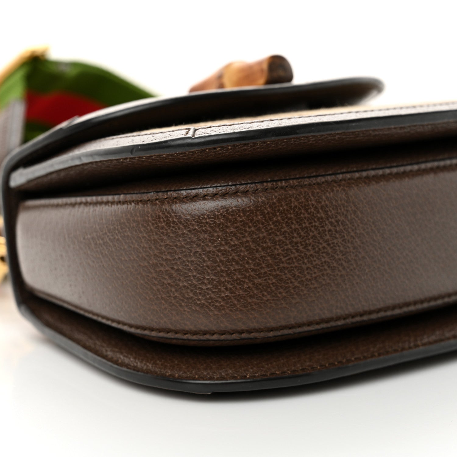 Monogram Jumbo GG Textured Dollar Calfskin Web Mini Bamboo 1947 Top Handle Bag Camel Ebony New Acero