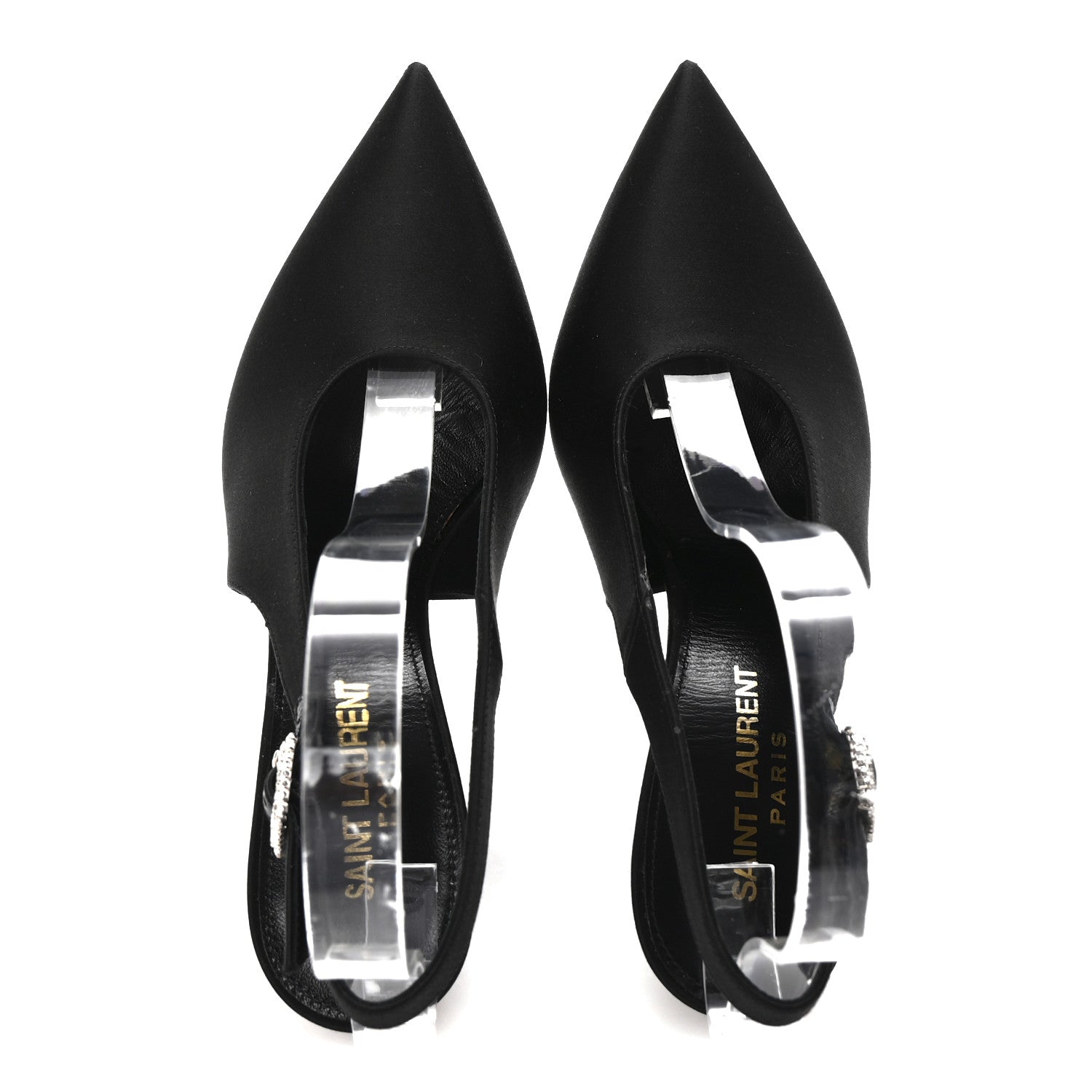 Silk Satin Yasmeen 115 Slingback Pumps 35 Black