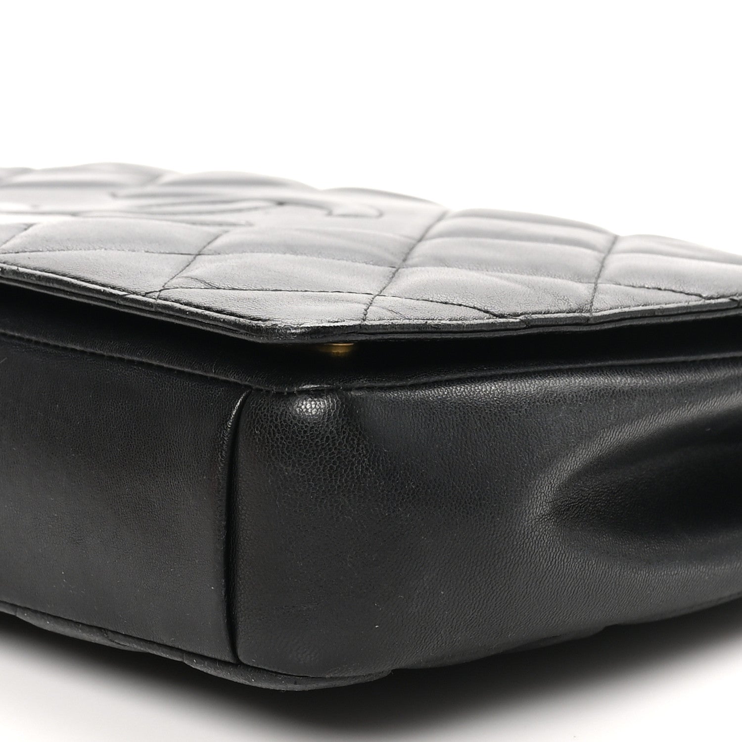 Lambskin Quilted Large Diamond CC Flap Black
