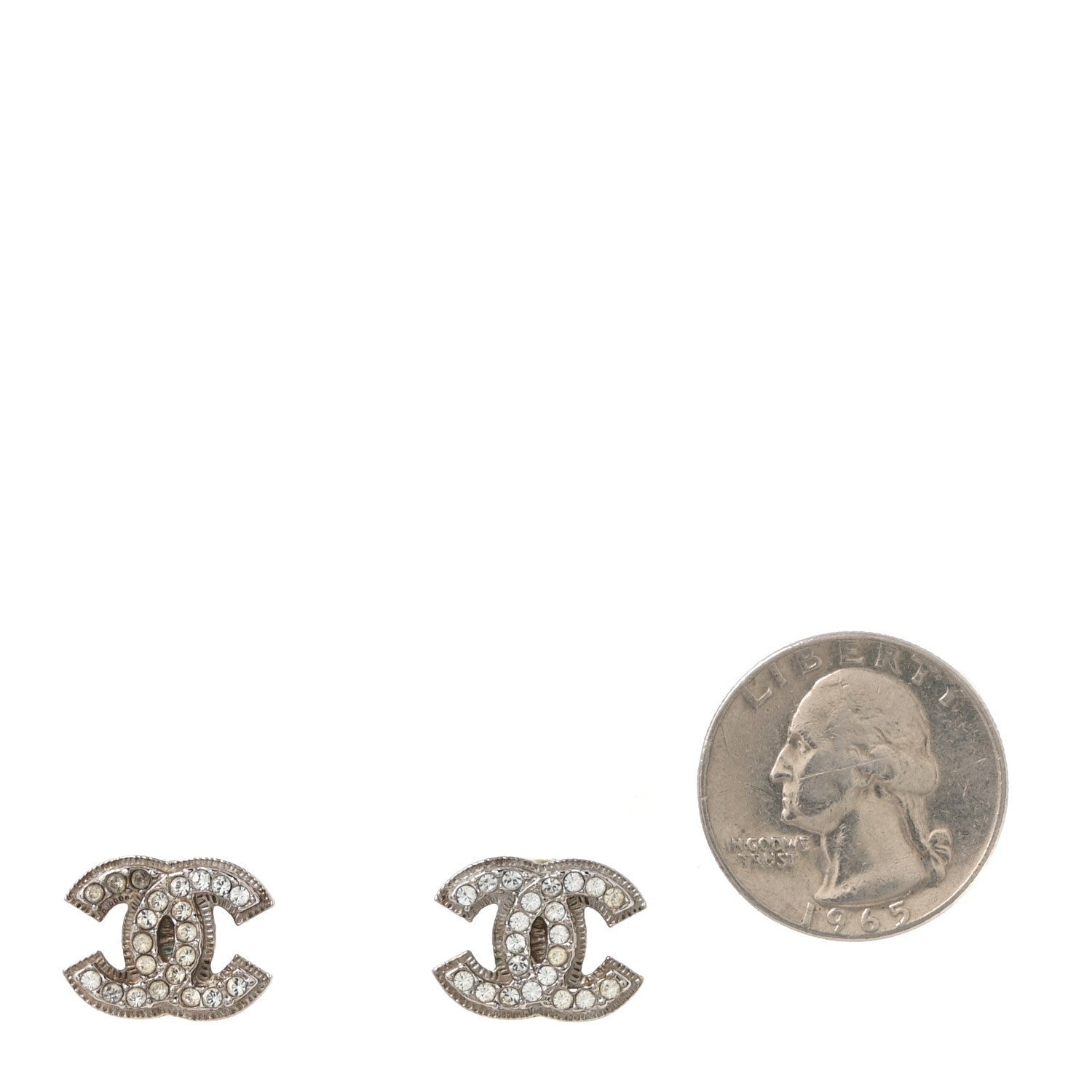 Crystal Timeless CC Earrings Silver