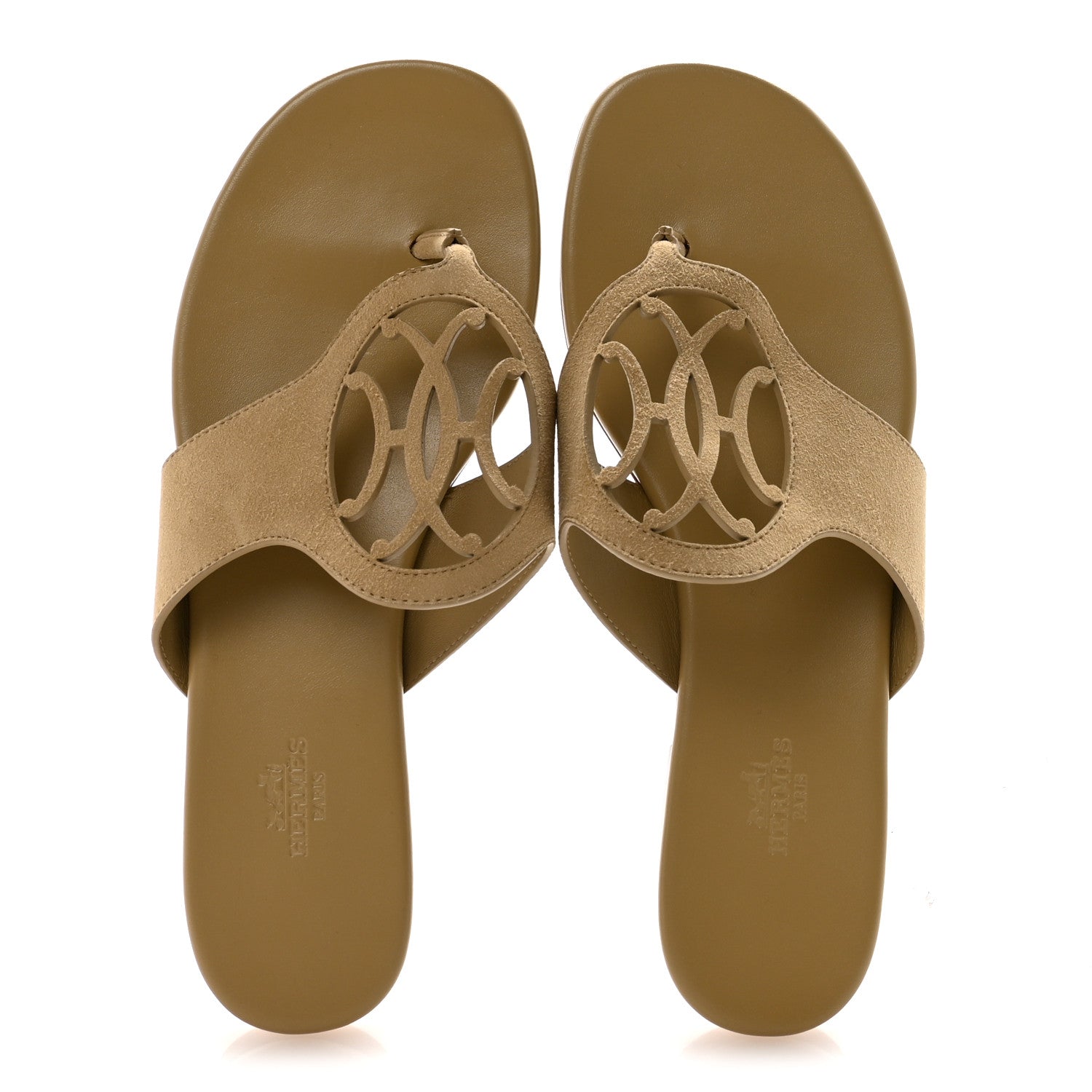 Suede Goatskin Womens Mage Sandals 38.5 Beige Albatre