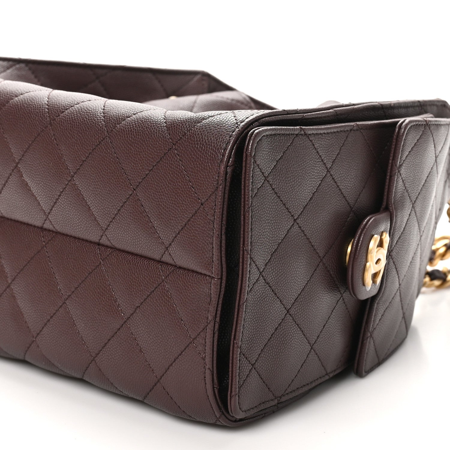 Caviar Quilted Small Chanel 25 Handbag Dark Brown