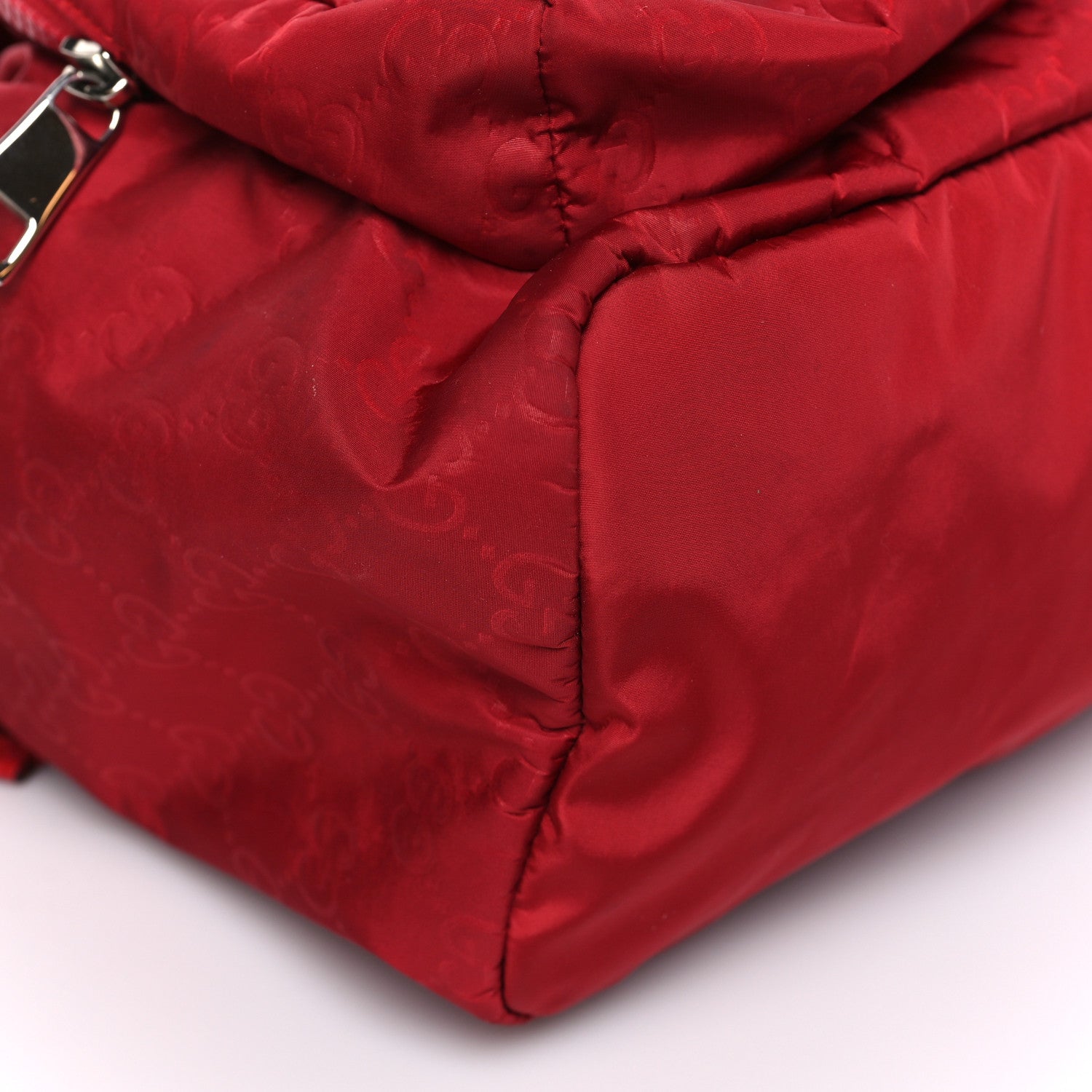 Nylon Monogram Medium Light Single Buckle Backpack Vibrant Red