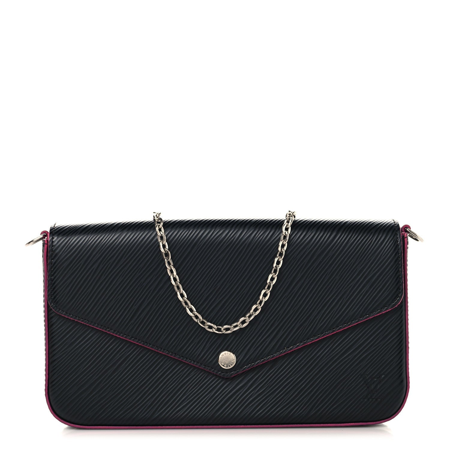 Epi Pochette Felicie Black Hot Pink