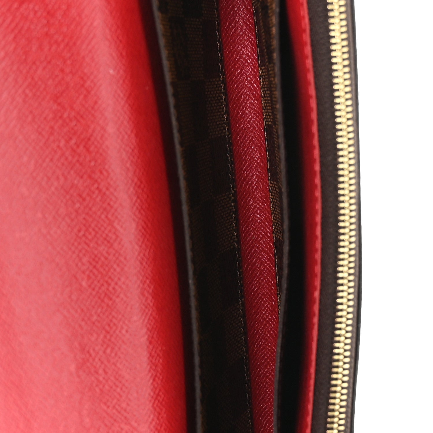 Damier Ebene Emilie Wallet Red