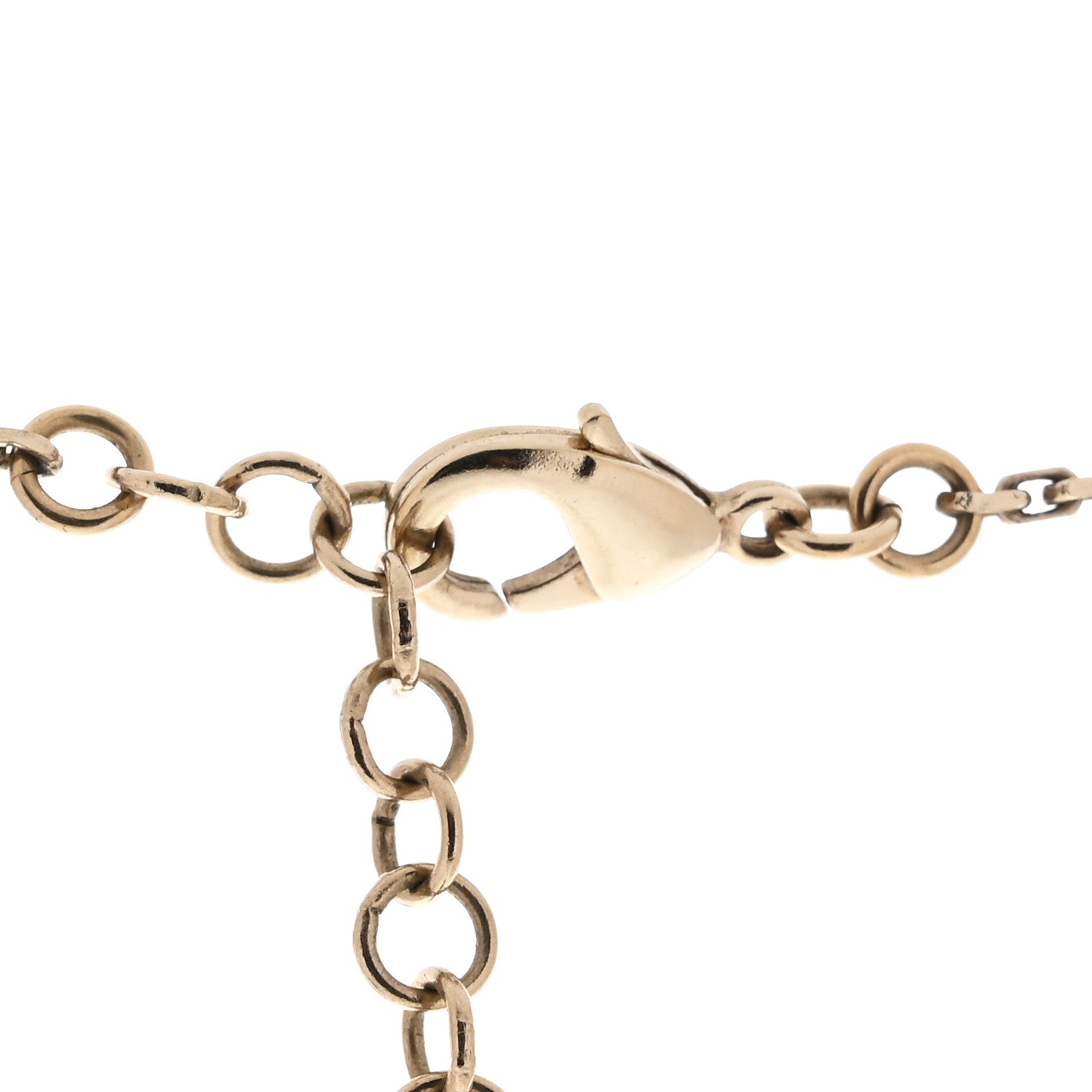 Metal Crystal Logo Necklace Gold